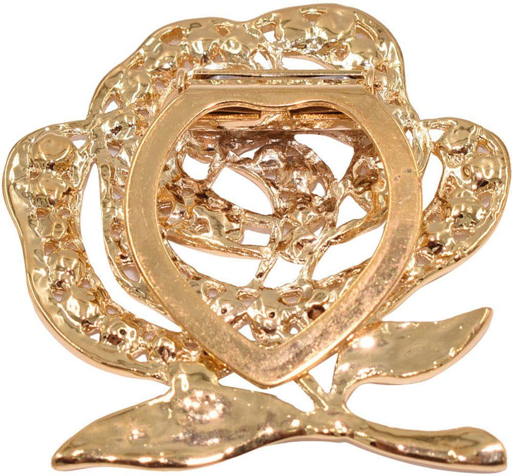 Firetti Tuchring Schmuck Geschenk Ansteckschmuck Schalclip Rose, mit Zirkonia (synth)