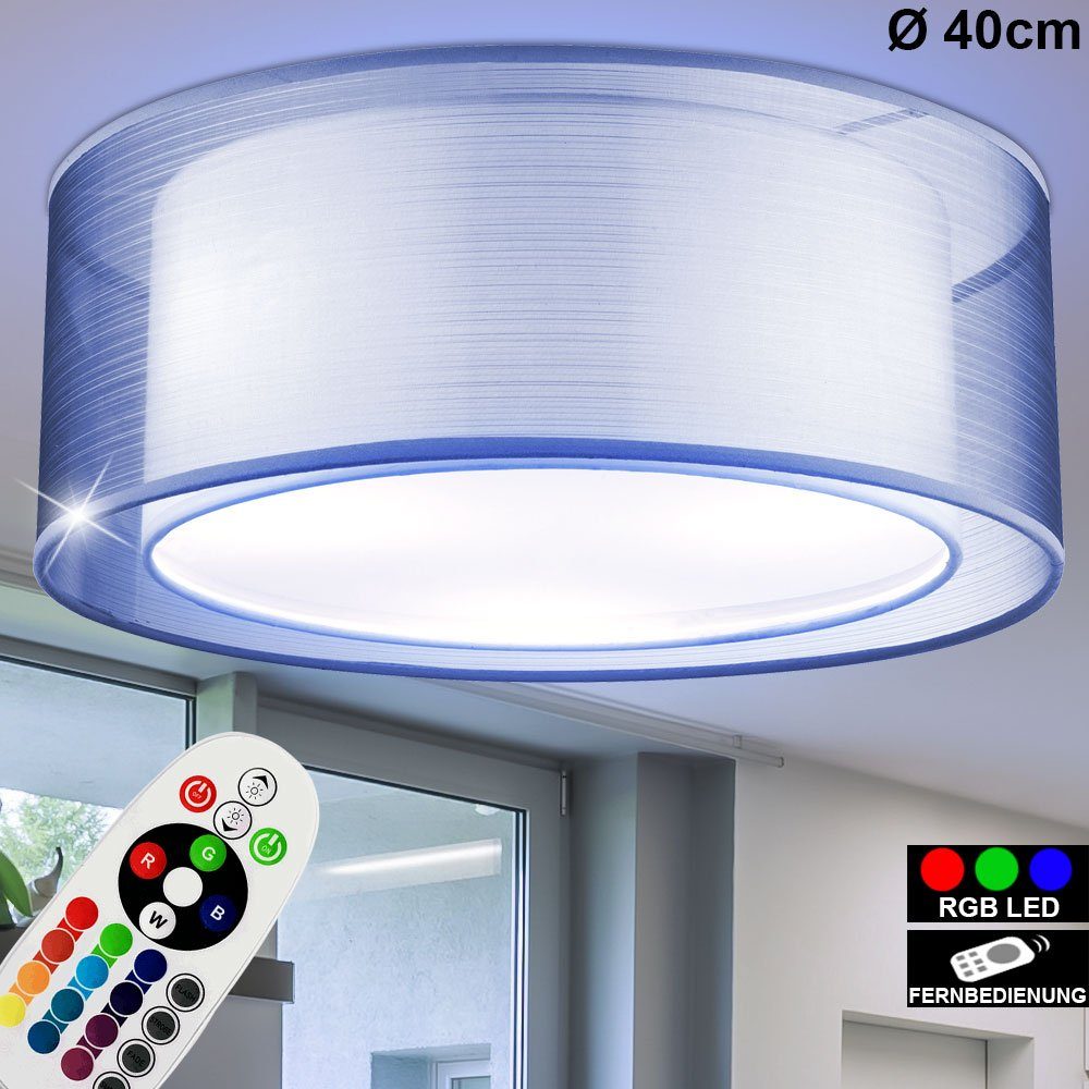 RGB LED Decken Lampe Arbeits Zimmer Dimmer Textil Leuchte Weiß FERNBEDIENUNG 