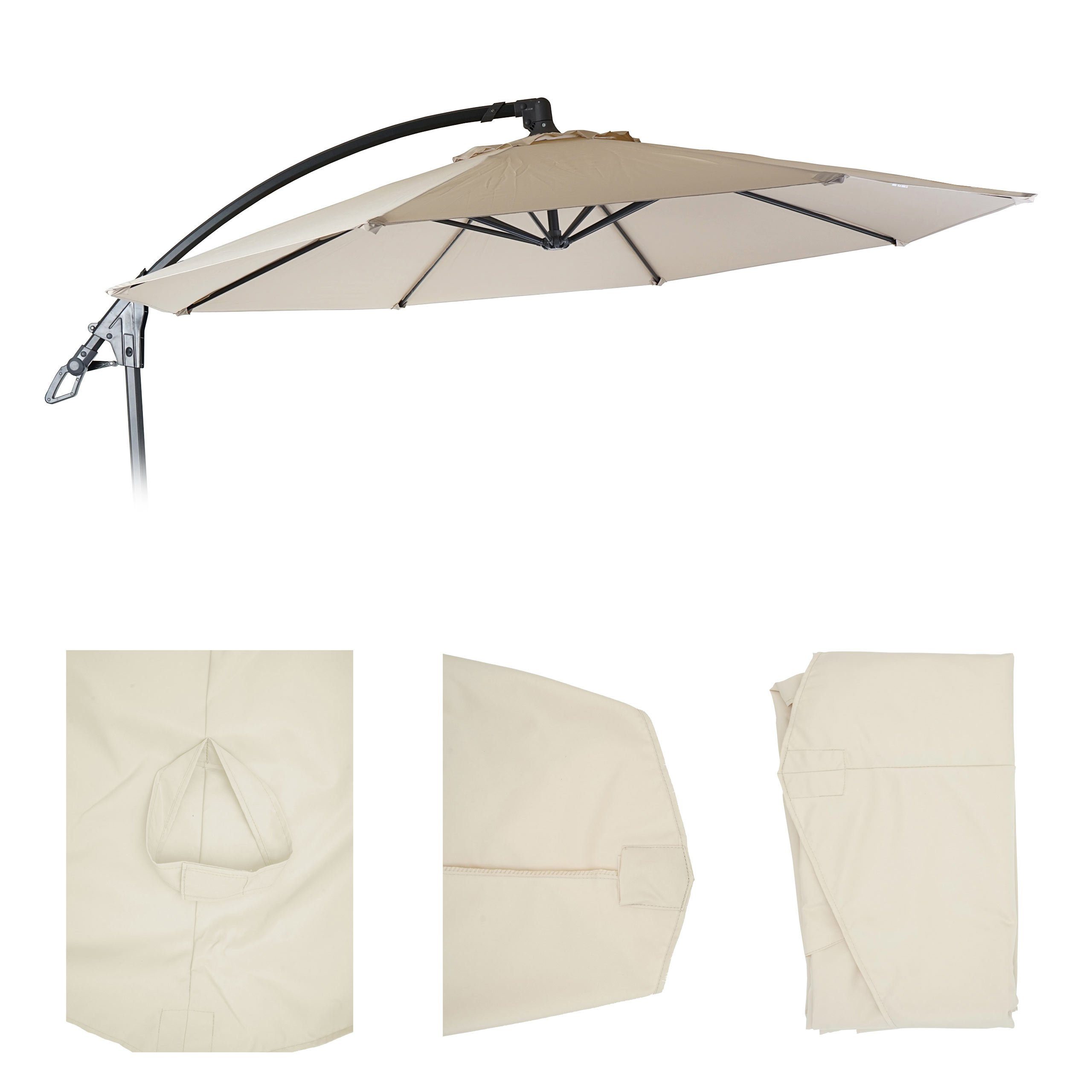 MCW Ersatzschirmbespannung MCW-D14-E, 280x280 cm, Ø 280 cm, Regenbeständig, Passend für Deluxe Ampelschirm MCW-D14, rund Ø 3m