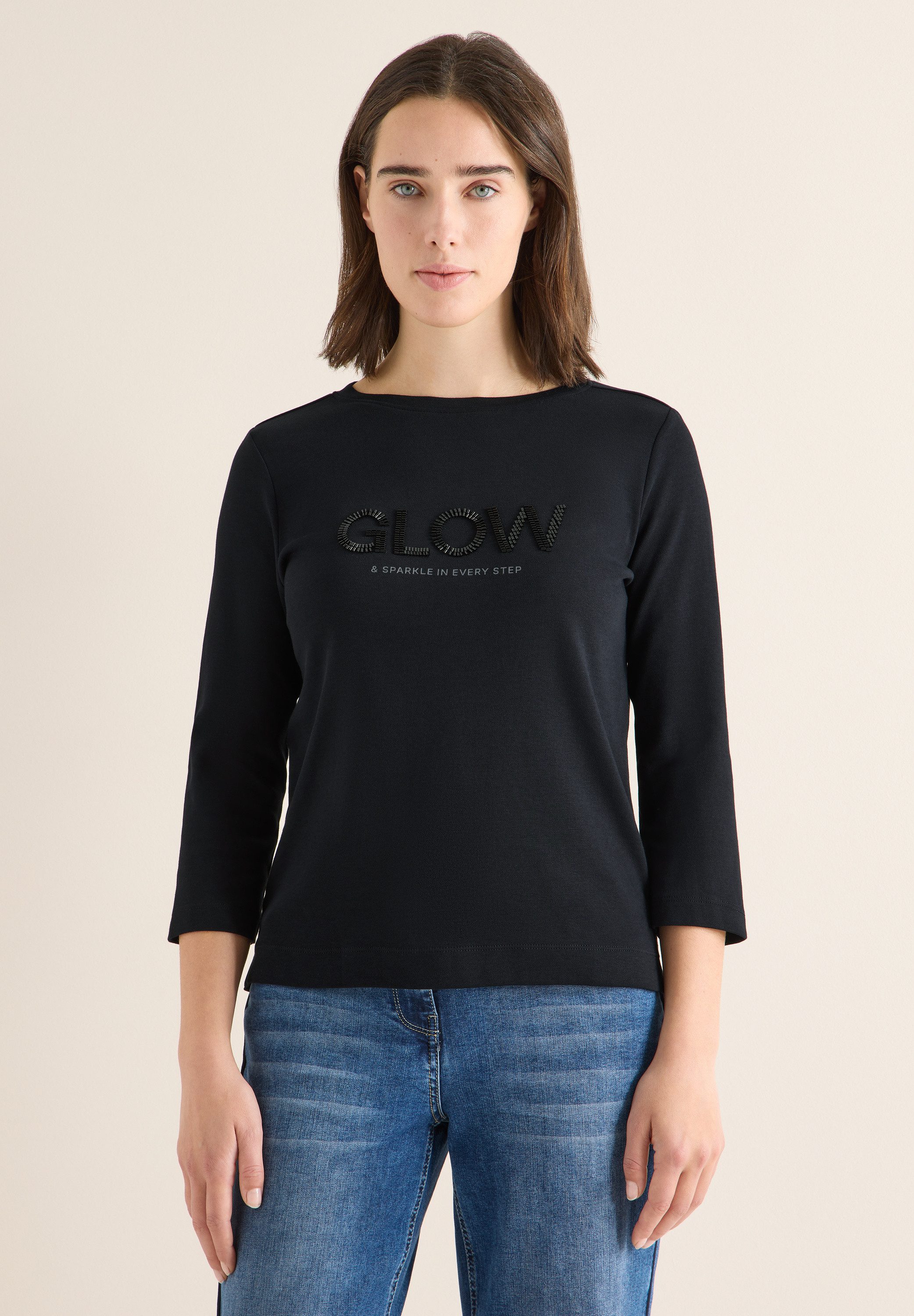 CECIL 3/4-Arm-Shirt mit U-Boot-Ausschnitt günstig online kaufen