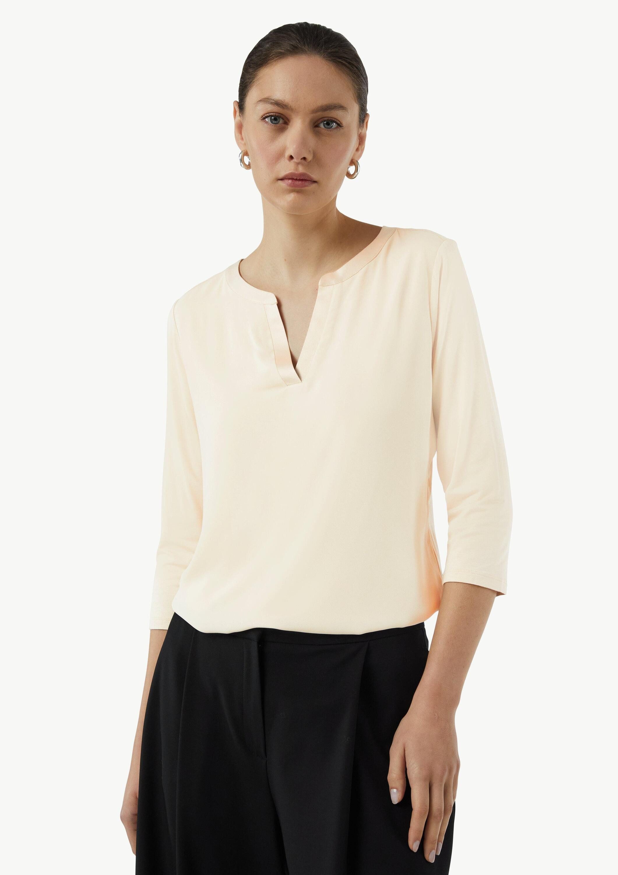 comma 3/4-Arm-Shirt T-Shirt Longsleeve im Fabricmix günstig online kaufen