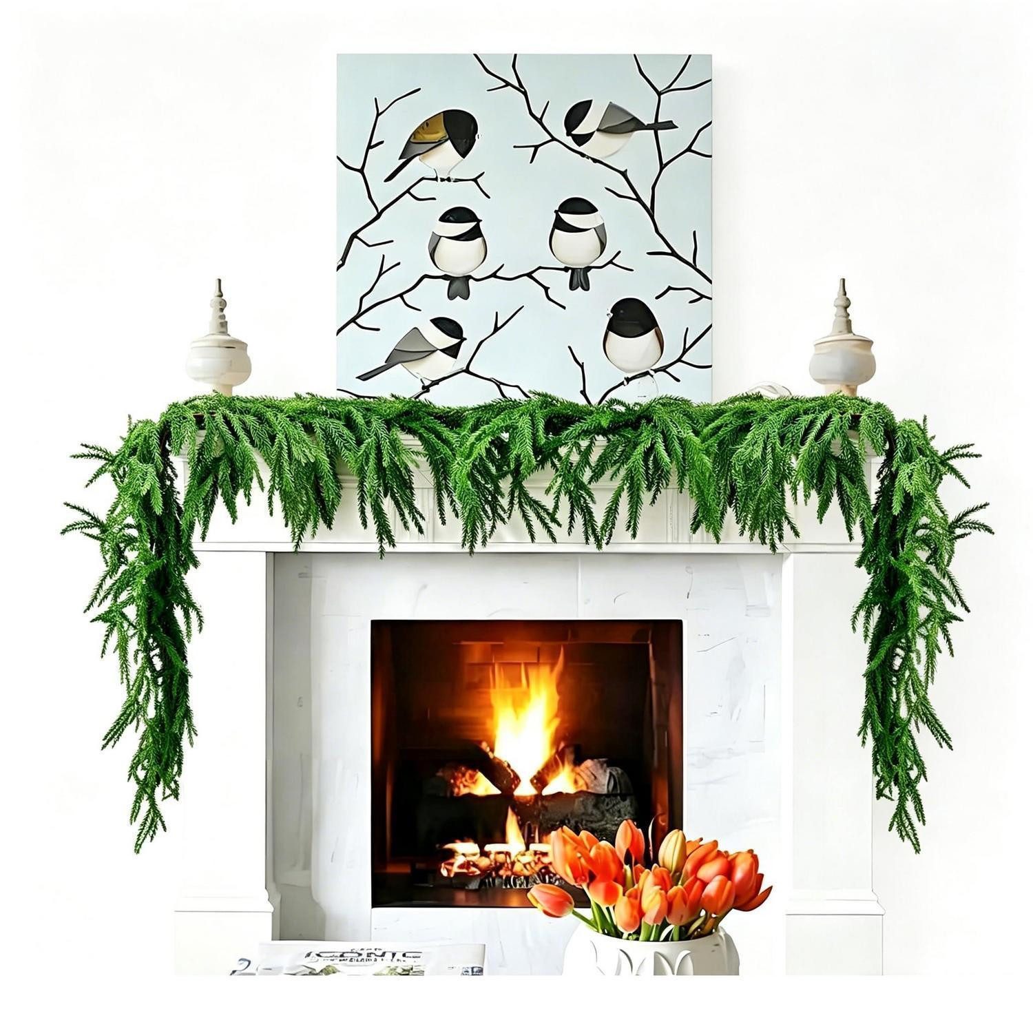 LuxusKollektion Dekohänger Weihnachtsgirlande Norfolk Pine 4.6m Green
