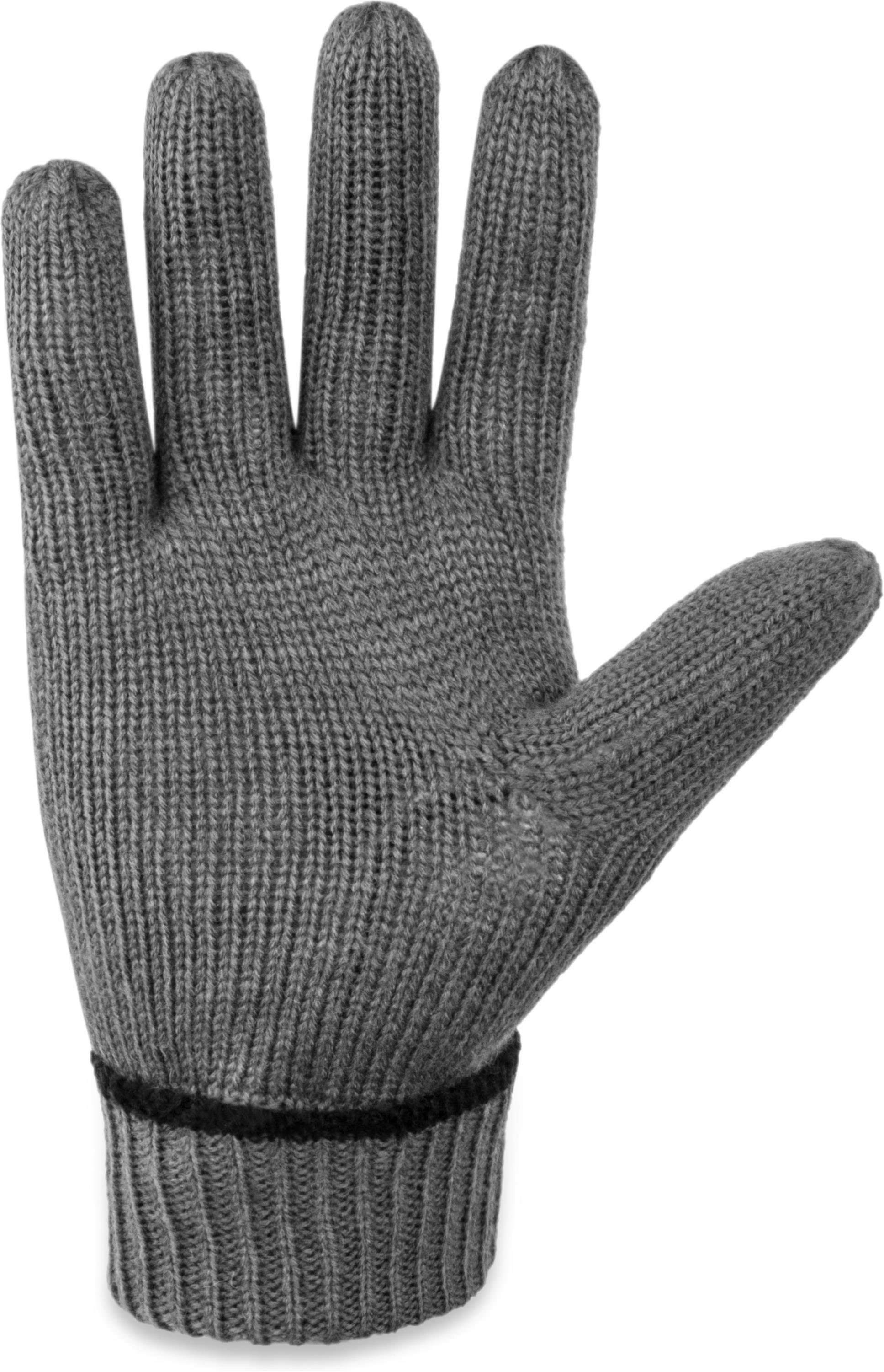 Fleece Innenmaterial Grau Edmonton und normani Strickhandschuhe Fingerhandschuhe mit Thermofutter für Herren Thinsulate™ und Damen Winter- Wollhandschuhe