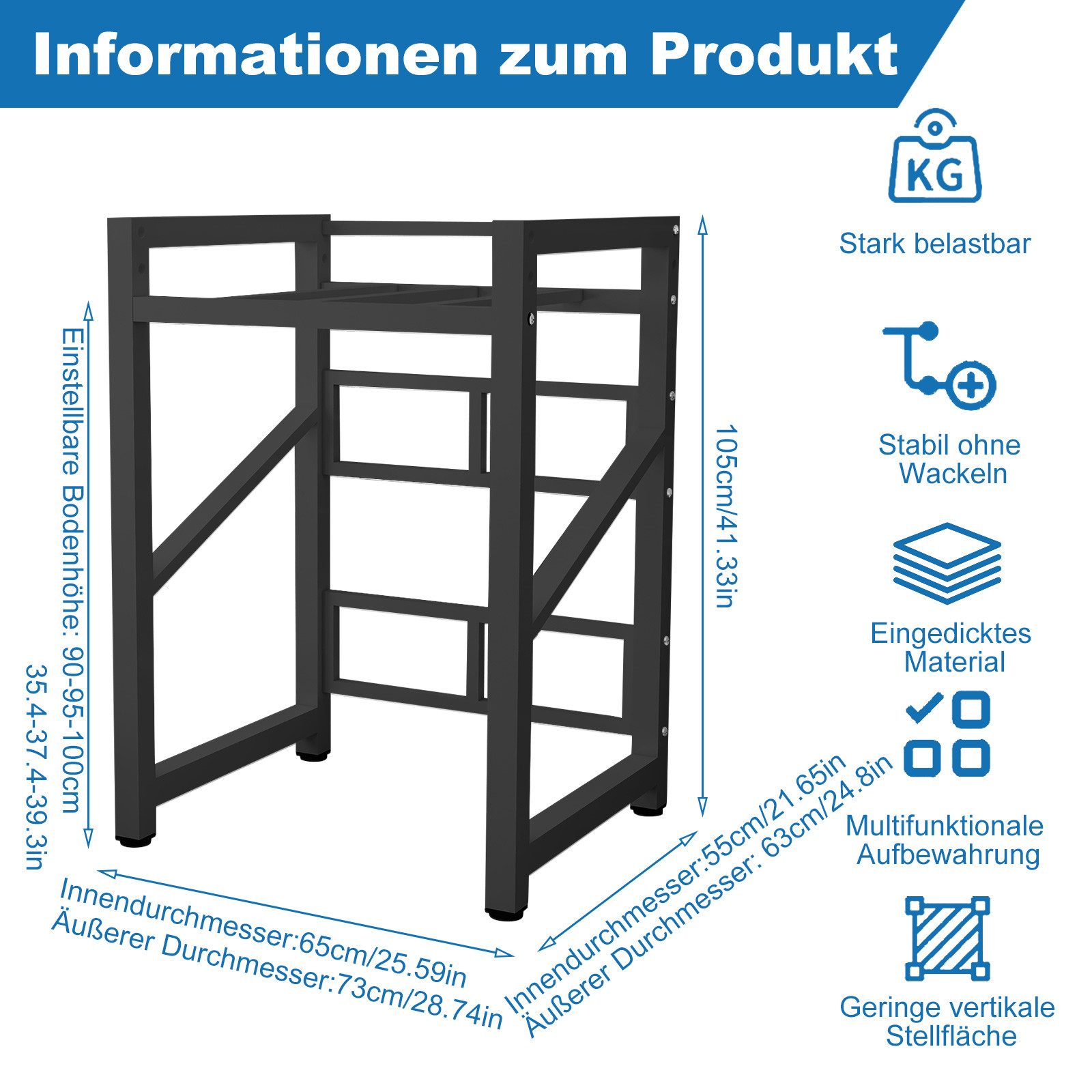 TWSOUL Waschmaschinenumbauschrank Waschmaschinenständer, Verstellbar, Doppe günstig online kaufen