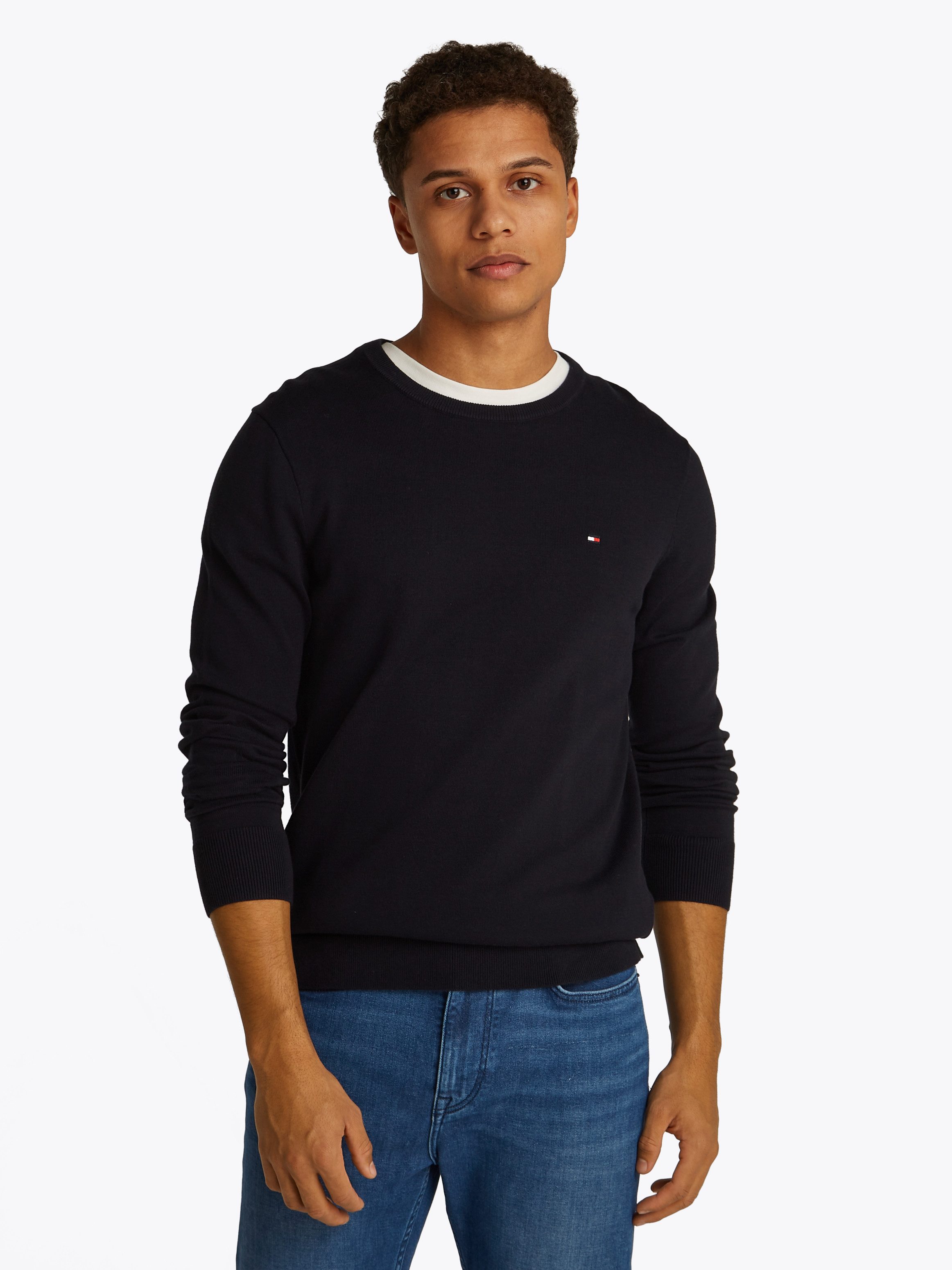 Tommy Hilfiger Rundhalspullover ESSENTIAL COTTON CREW NECK 100% Baumwolle C günstig online kaufen