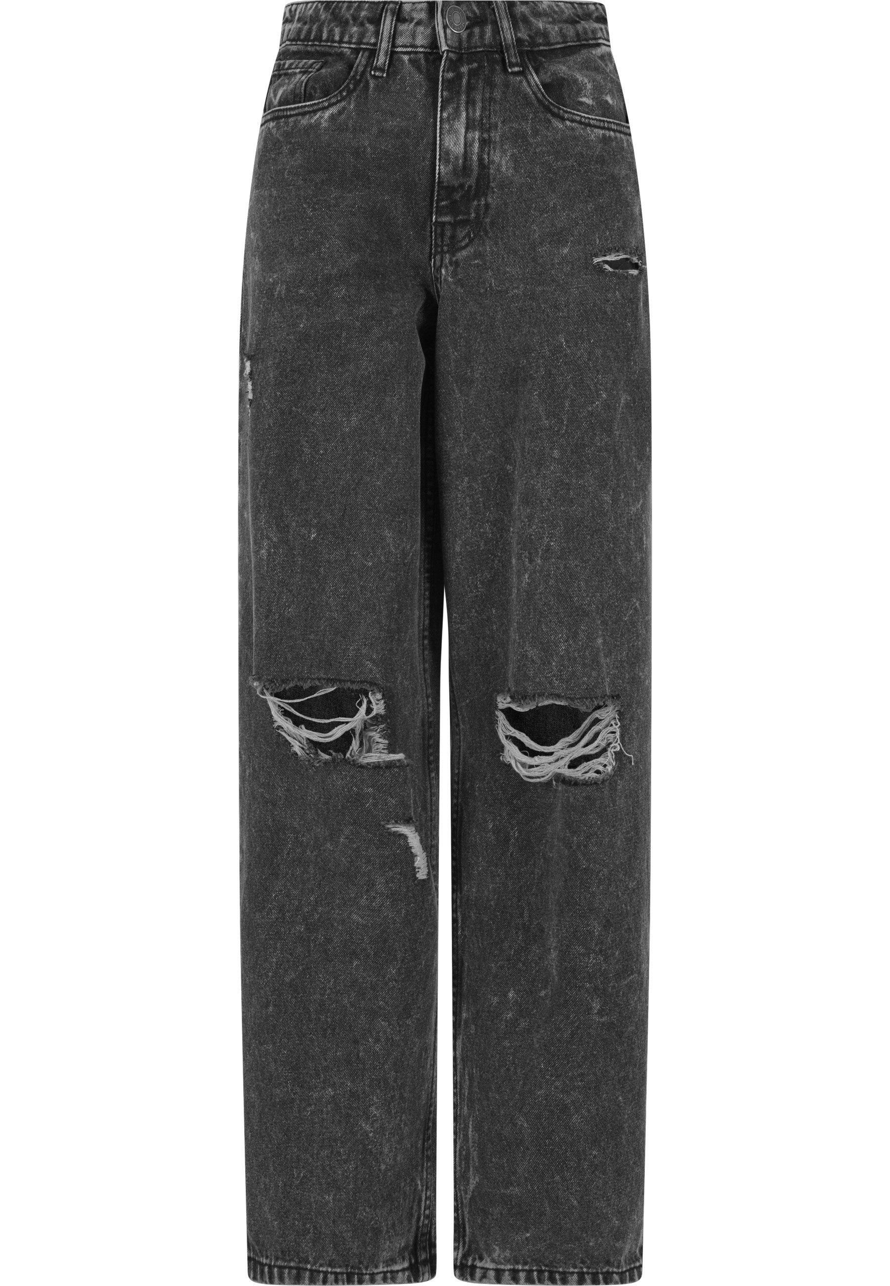 URBAN CLASSICS Bequeme Jeans Urban Classics Ladies Distressed 90's Wide Leg Denim Pants