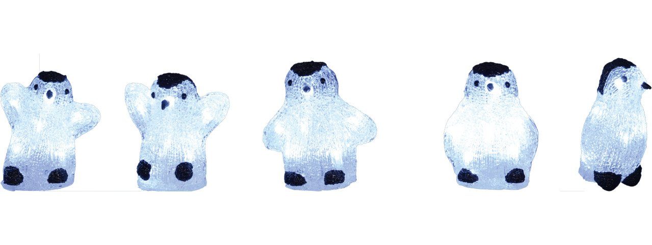 Trend Line Weihnachtsfigur TrendLine LED Acrylfiguren Pinguin 5 Stück 13 cm | Dekofiguren
