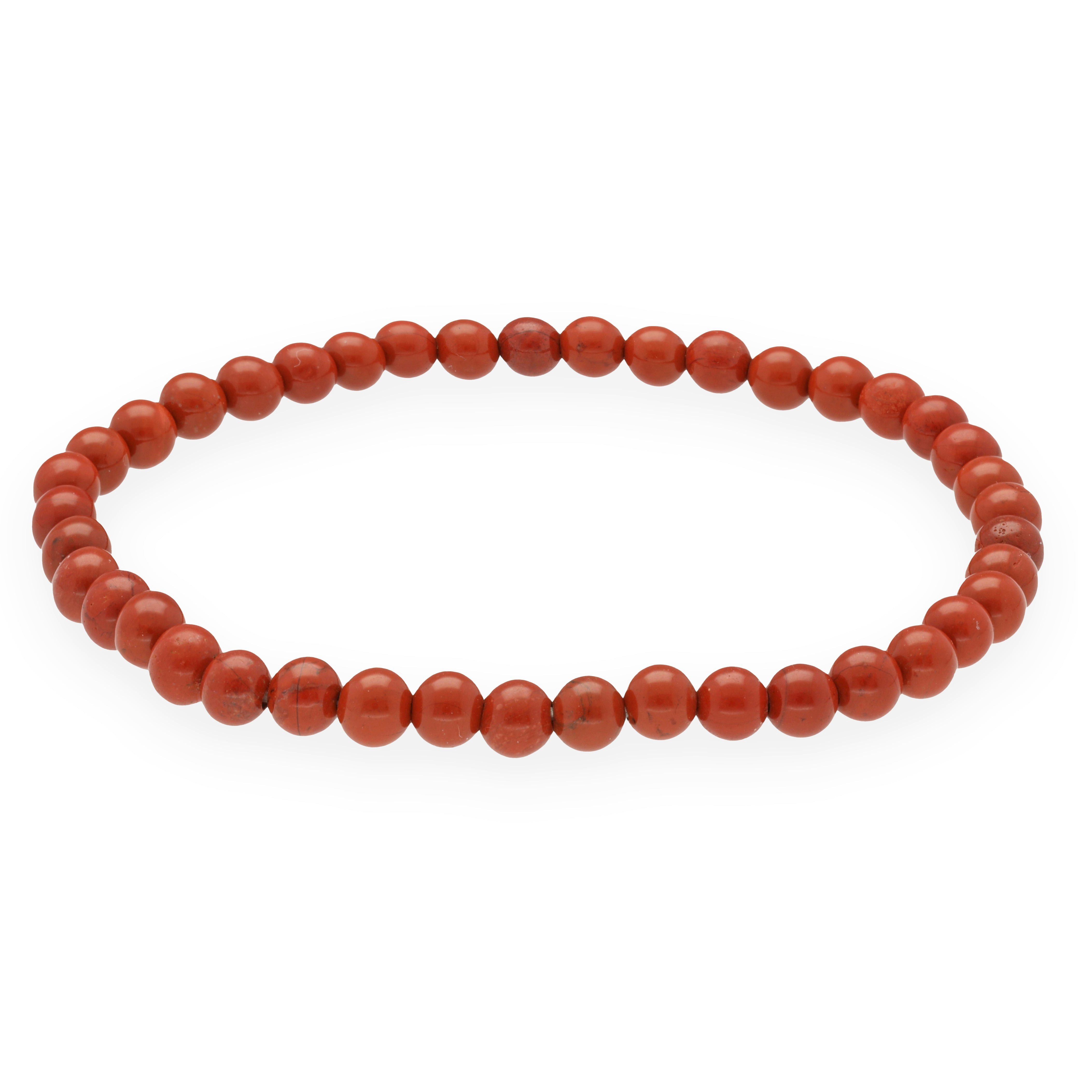 Lebensquelle Plus Armband Jaspis, rot Mini-Kugelarmband, 4 mm