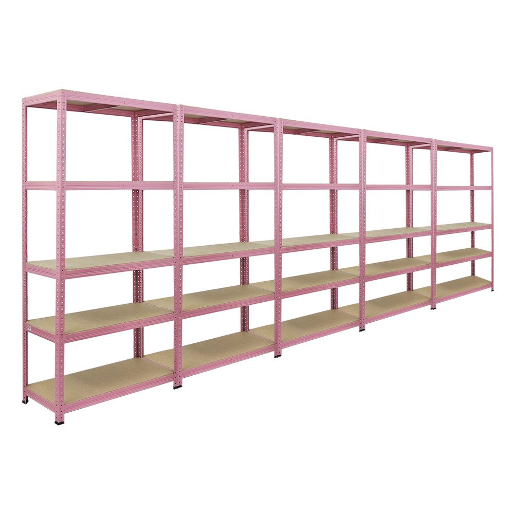 Bücherregal Mega Deal 2x Wohnregal PINK LADY 180x90x40cm Fachlast 175kg 5 Ebenen