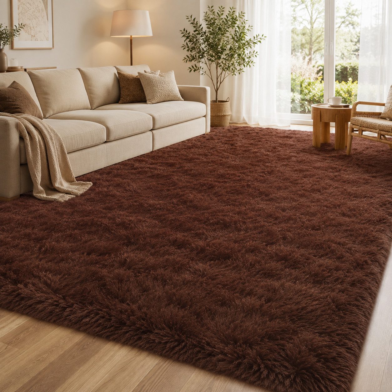 Lochas Hochflor-Teppich Hochflor-Teppich weich & kuschelig für Wohnzimmer und Schlafzimmer