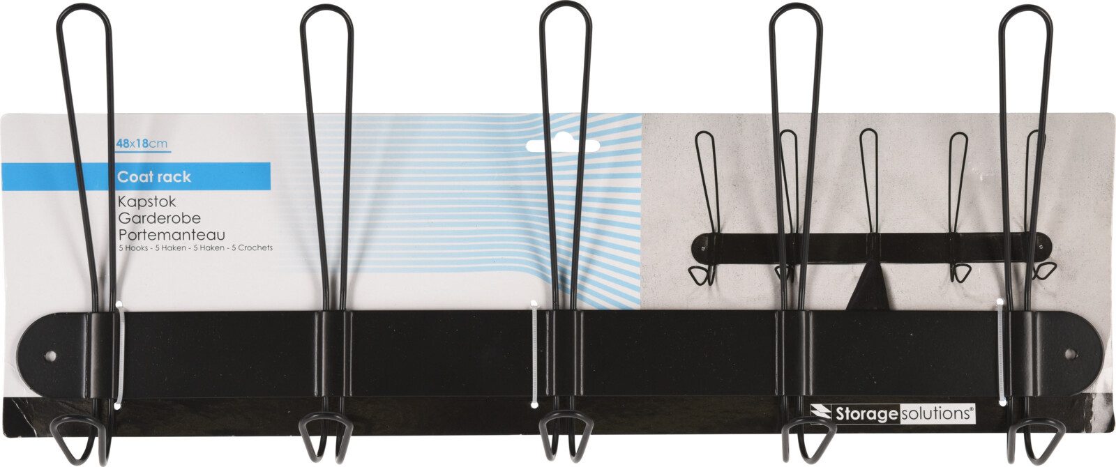 Koopman Garderobenleiste Hakenleiste Kleiderhaken 48x19 cm günstig online kaufen