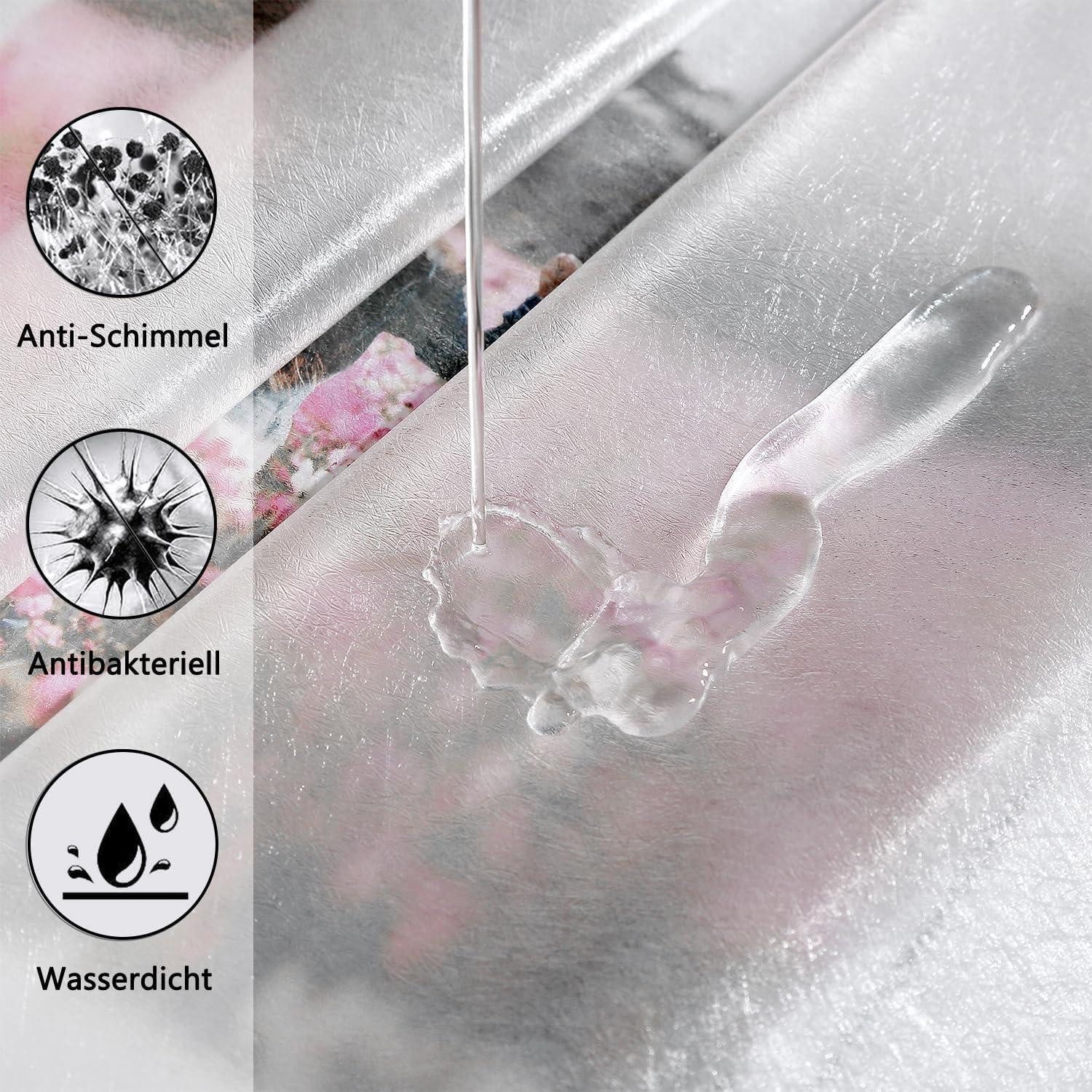 AooHome Duschvorhang Duschvorhang 120x200 Transparent Weiß mit Magneten, Du günstig online kaufen