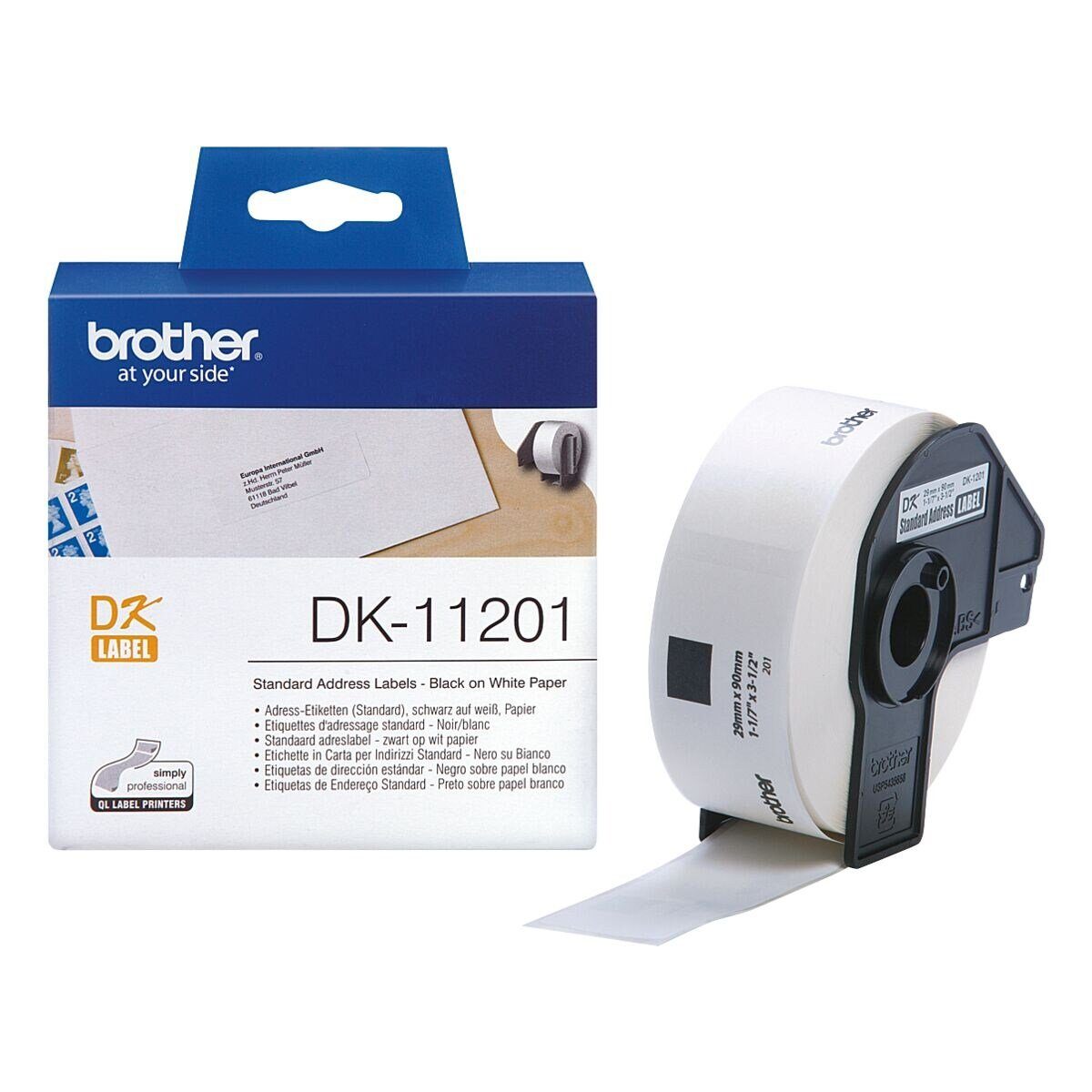 Brother Thermorolle DK-11201, 400 Adress-Etiketten B/L 29/90 mm