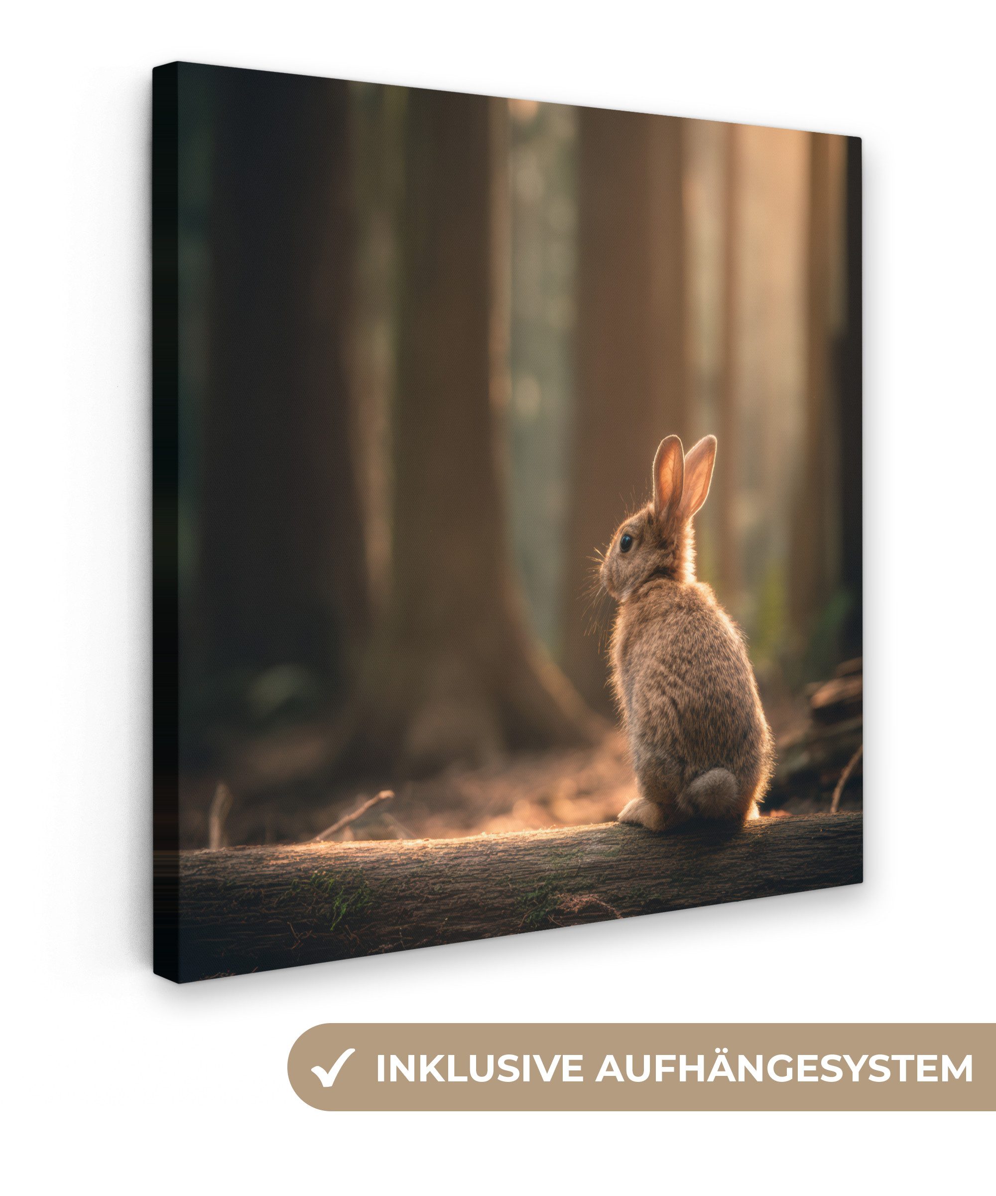 OneMillionCanvasses® Leinwandbild Kaninchen - Wald - günstig online kaufen