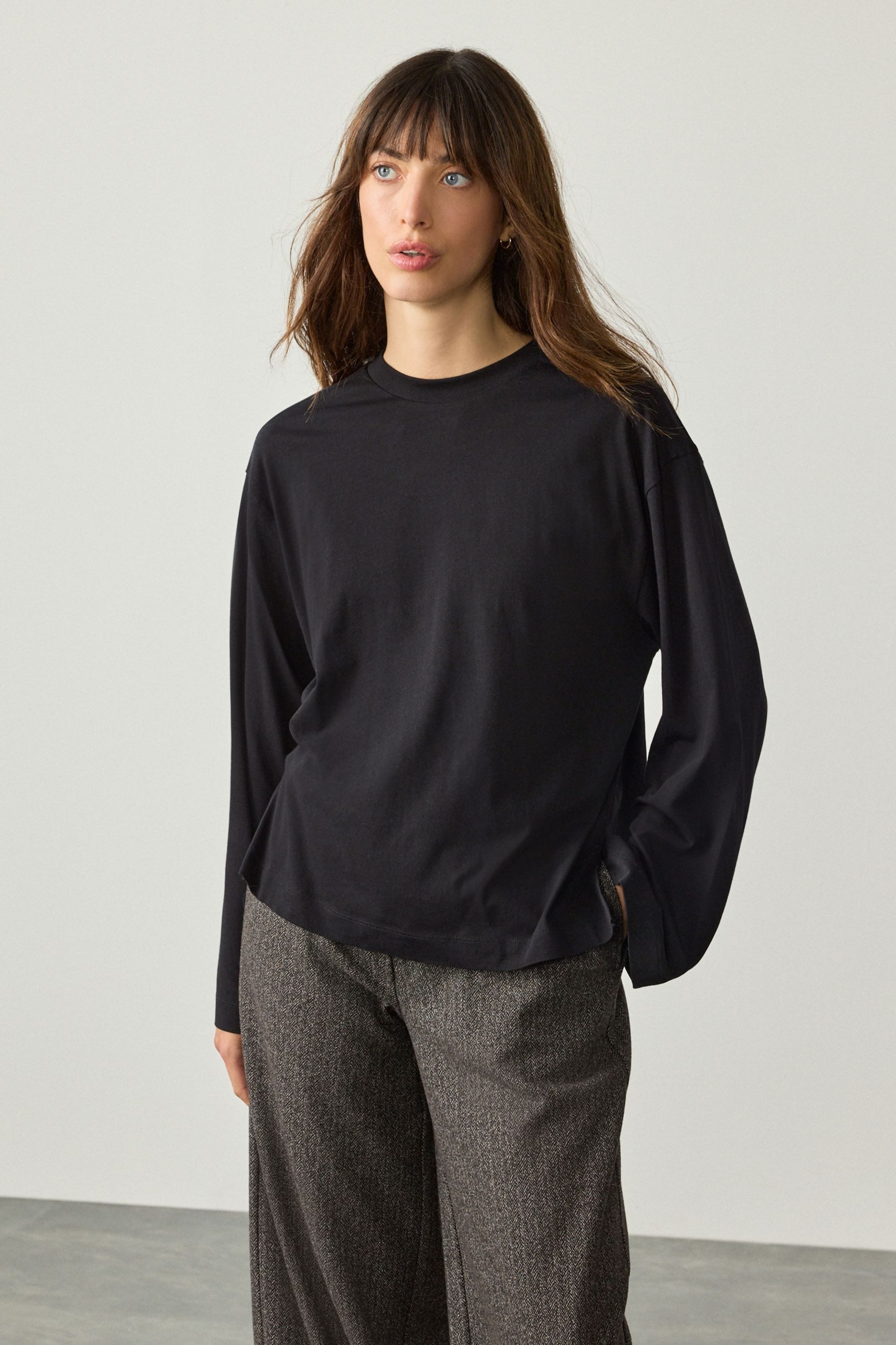 Next Langarmshirt Relaxed Fit Langarmshirt mit Rundhalsausschnitt (1-tlg)