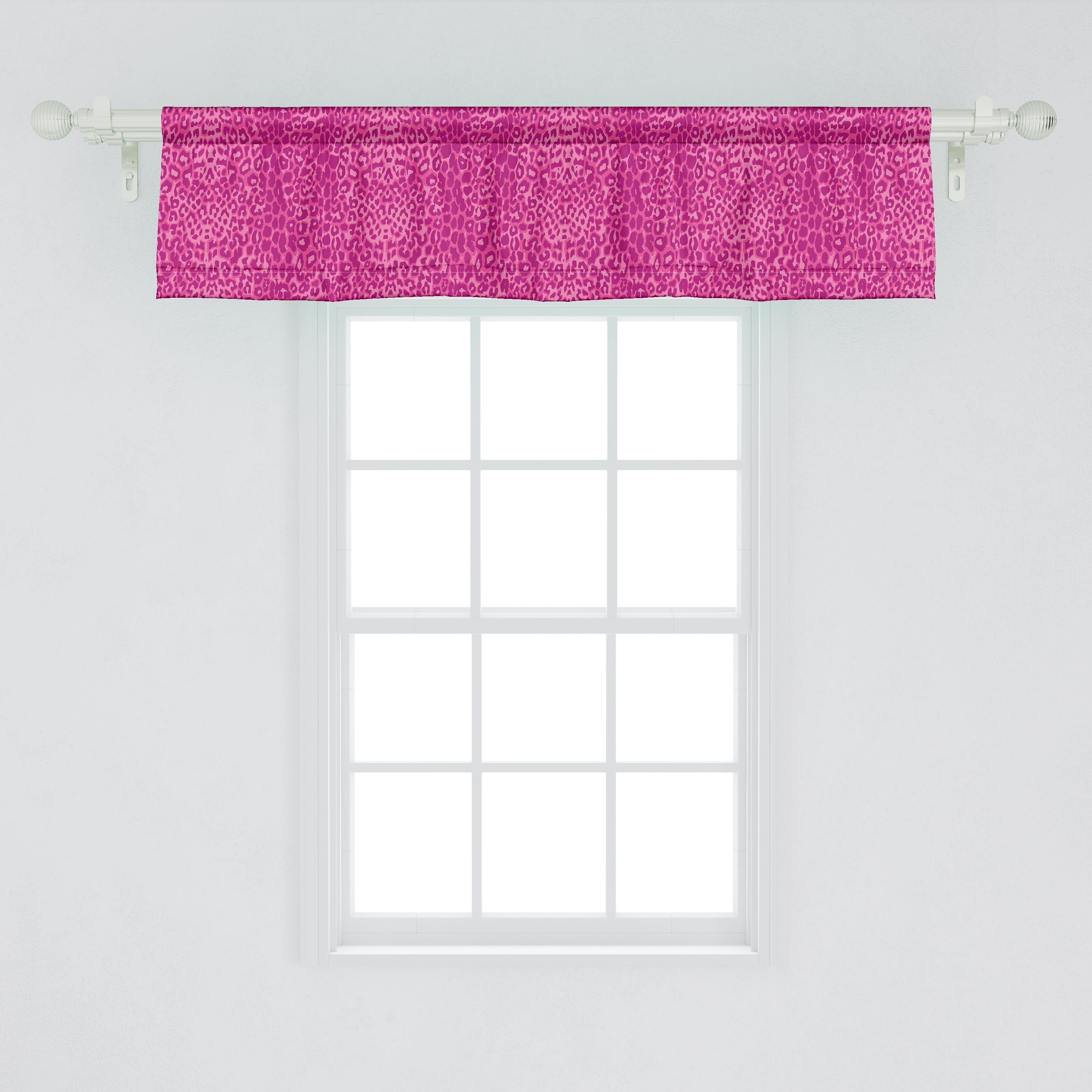 Scheibengardine Vorhang Volant Abakuhaus, Abstrakt Leopard-Haut-Muster Dekor Schlafzimmer Microfaser, mit für Rosa Stangentasche, Küche