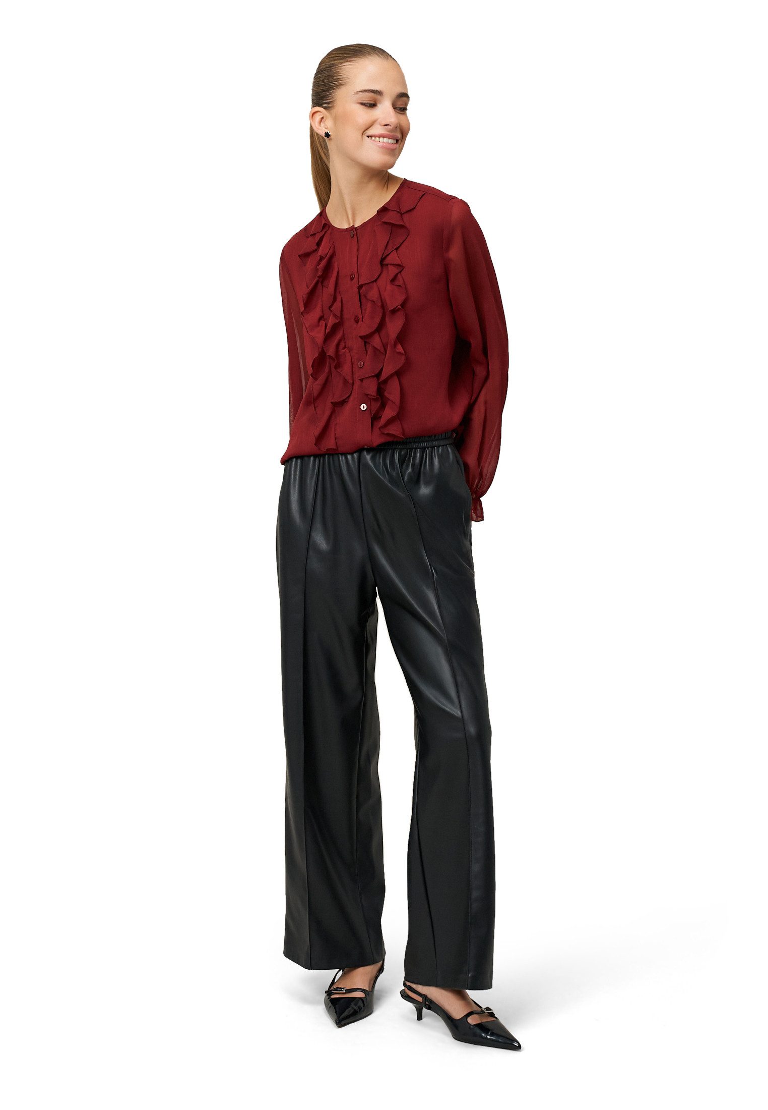 Zero Chiffonbluse Damen mit Volants