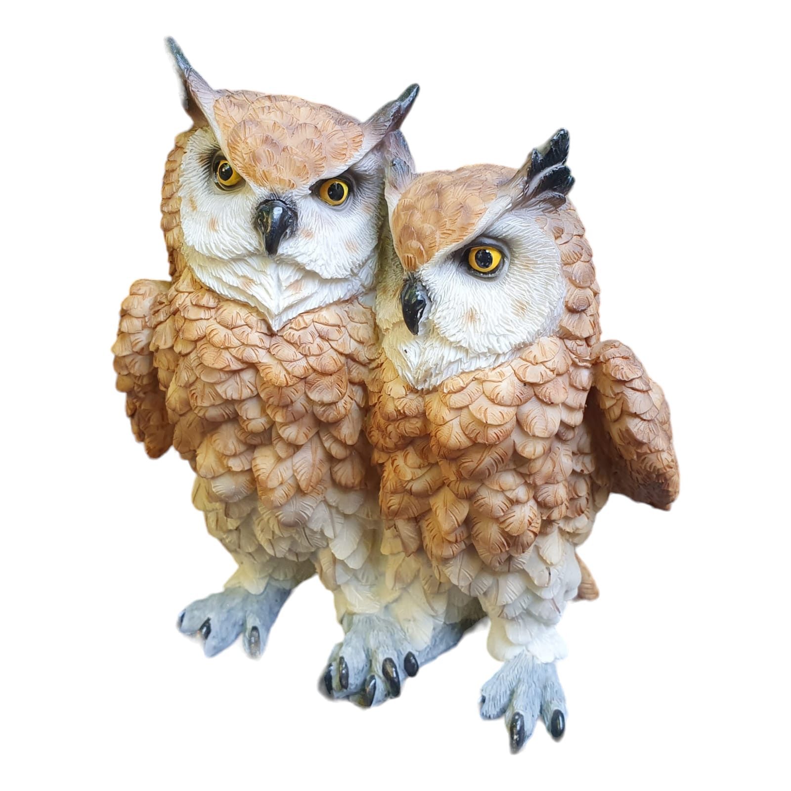 Aspinaworld Gartenfigur Eulenpaar braun 19 cm – Figur aus Kunstharz