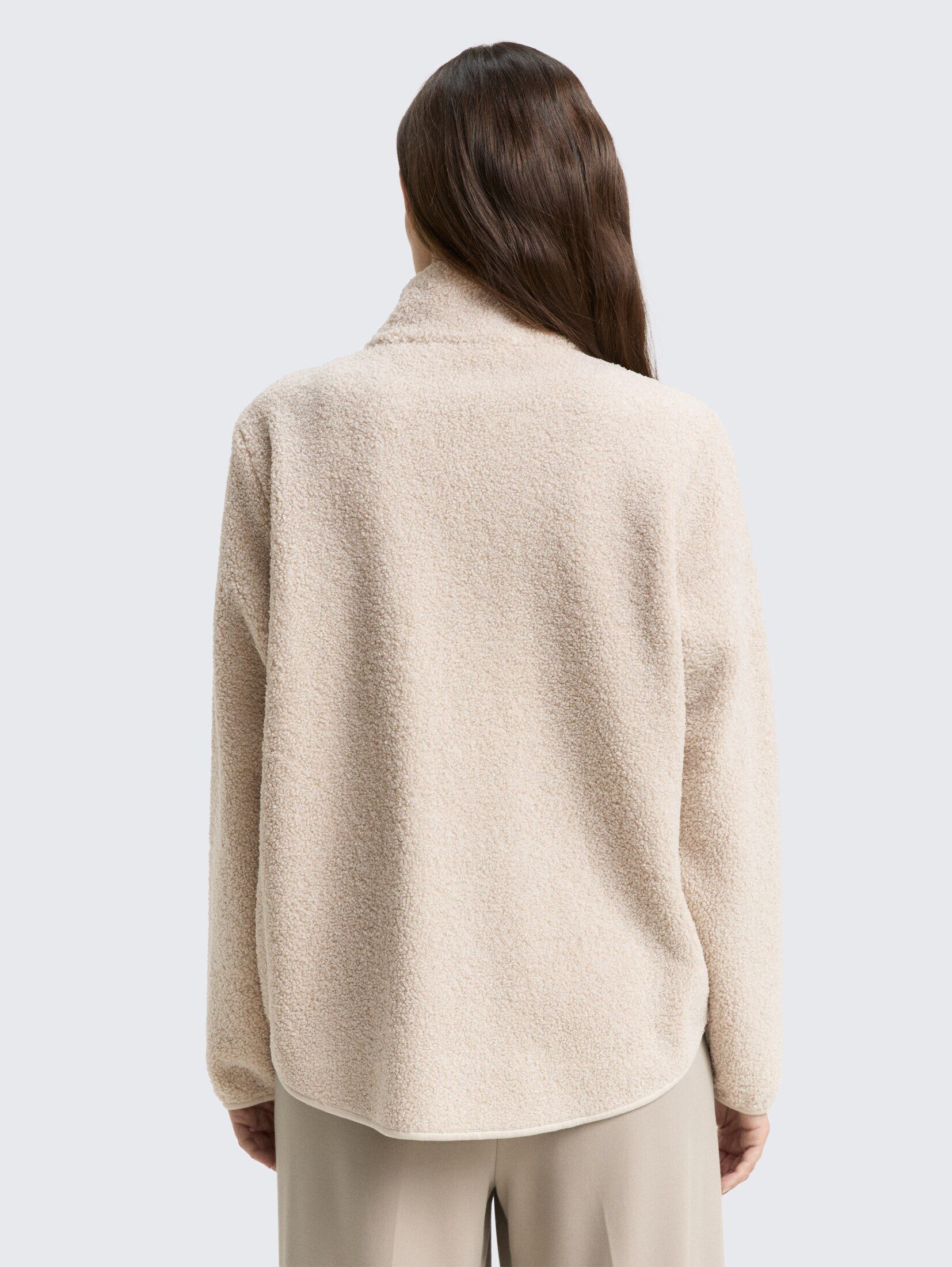TOM TAILOR Sweatjacke Strick & Sweatshirts Teddy Sweatjacke mit Stehkragen