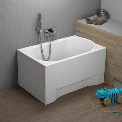 KOLMAN Badewanne Rechteck Mini 100x65, Acrylschürze Styroporverkleidung, Ablauf VIEGA & Füße GRATIS