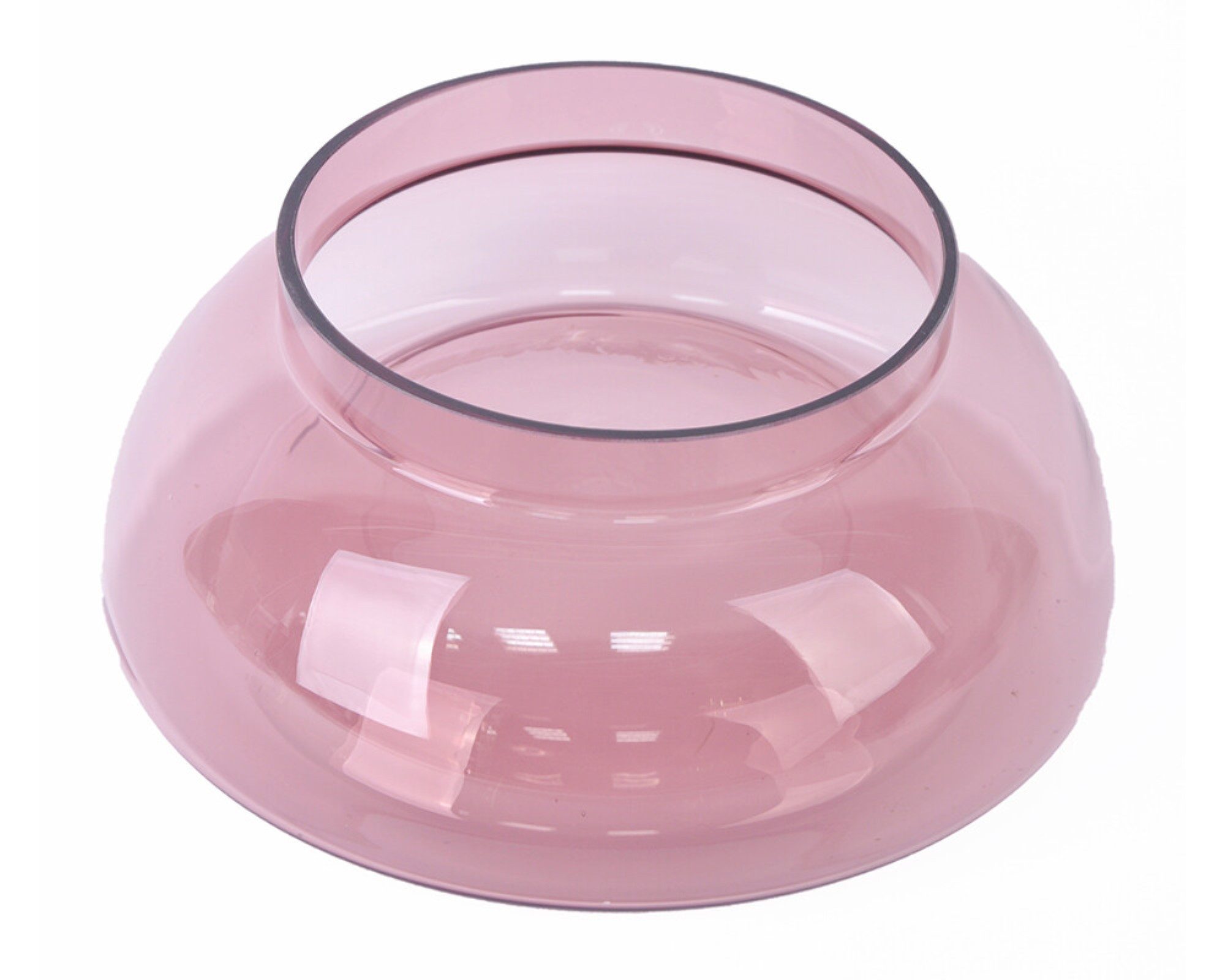 Schäfer Elektronik Dekovase Glasschale 32 cm in Beere – Dekovase für stilvolle Wohnakzente