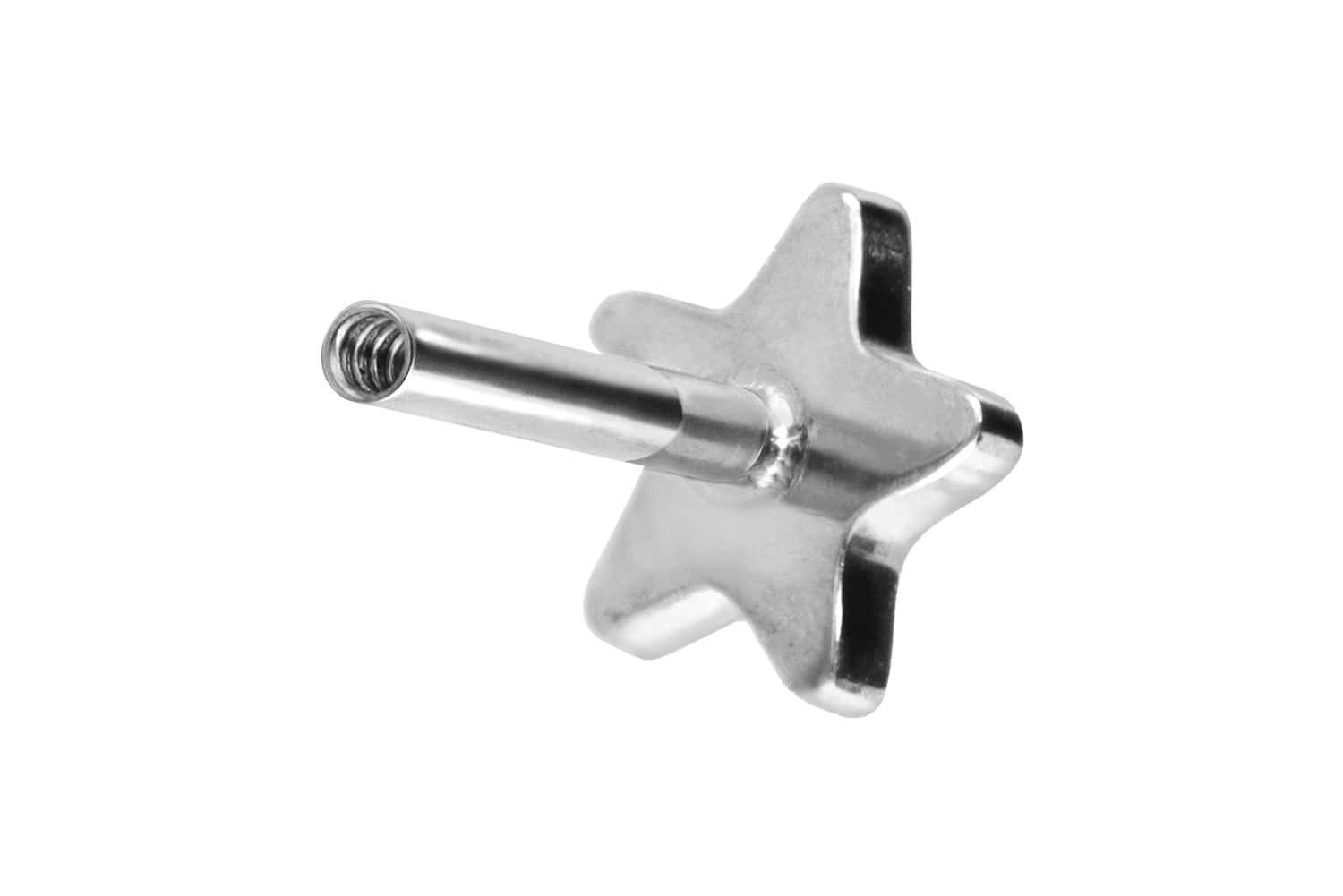 Piercing-Set Titan Labret mit Innengewinde ohne Kugel STERN