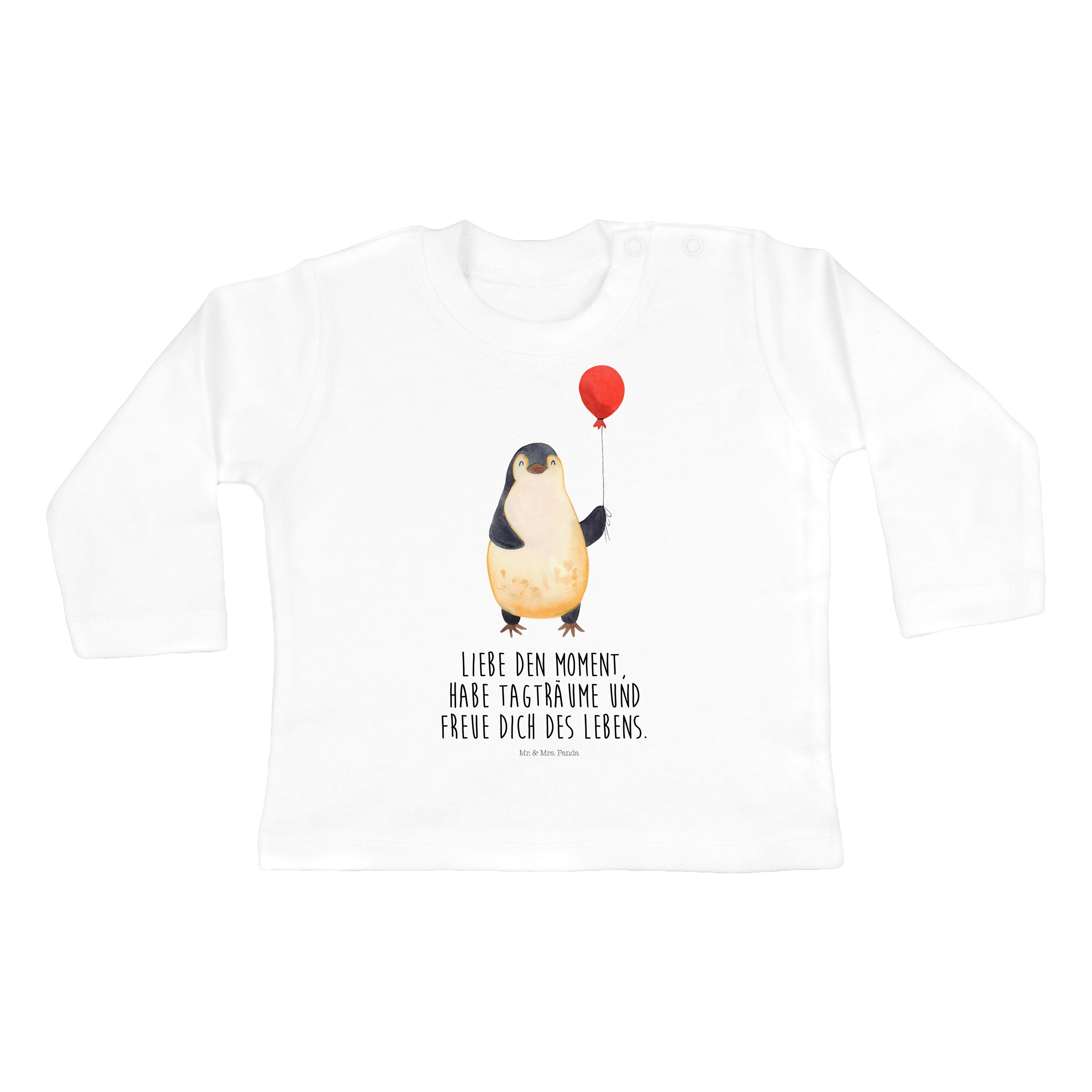 Mr. & Mrs. Panda Strampler Pinguin Luftballon - Weiß - Geschenk, Tagträume, Langarm, neues Leben (1-tlg)