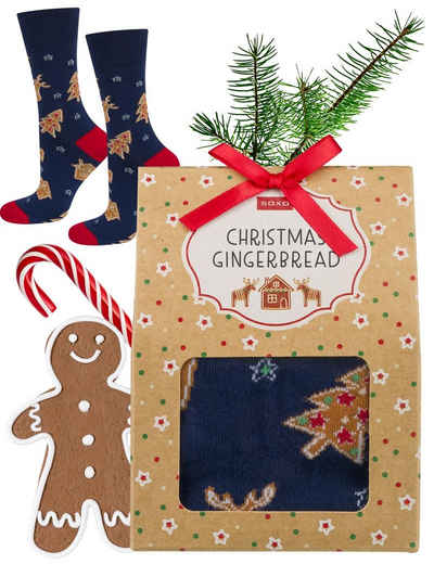Soxo Socken soxo Lebkuchen Weihnachtssocken Lustige Damen Herren Geschenke (1 Paar) Weihnachten Socken