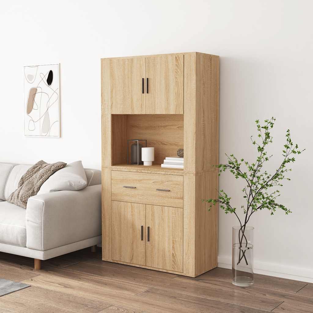 vidaXL Highboard Highboard Sonoma-Eiche Holzwerkstoff (1 St)