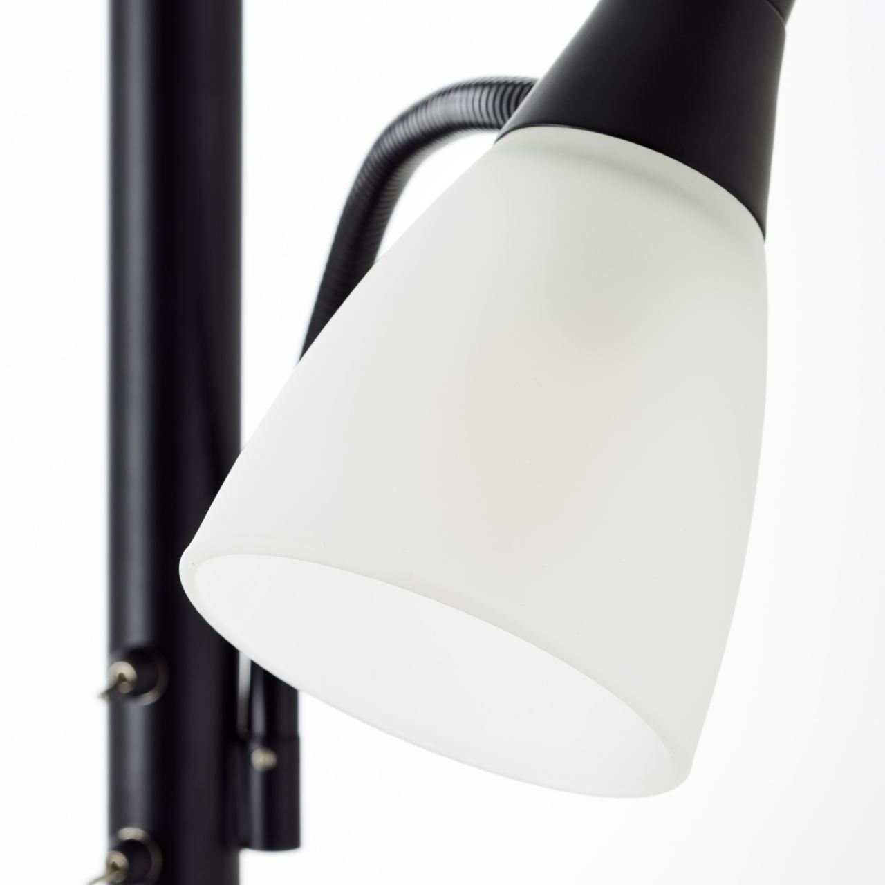 Brilliant Stehlampe Lucy, Lucy LED Deckenfluter Lesearm schwarz, Metall/Glas,  1x A60, E27, 5 W, Energiesparend und langlebig durch den Einsatz von LED -Technik