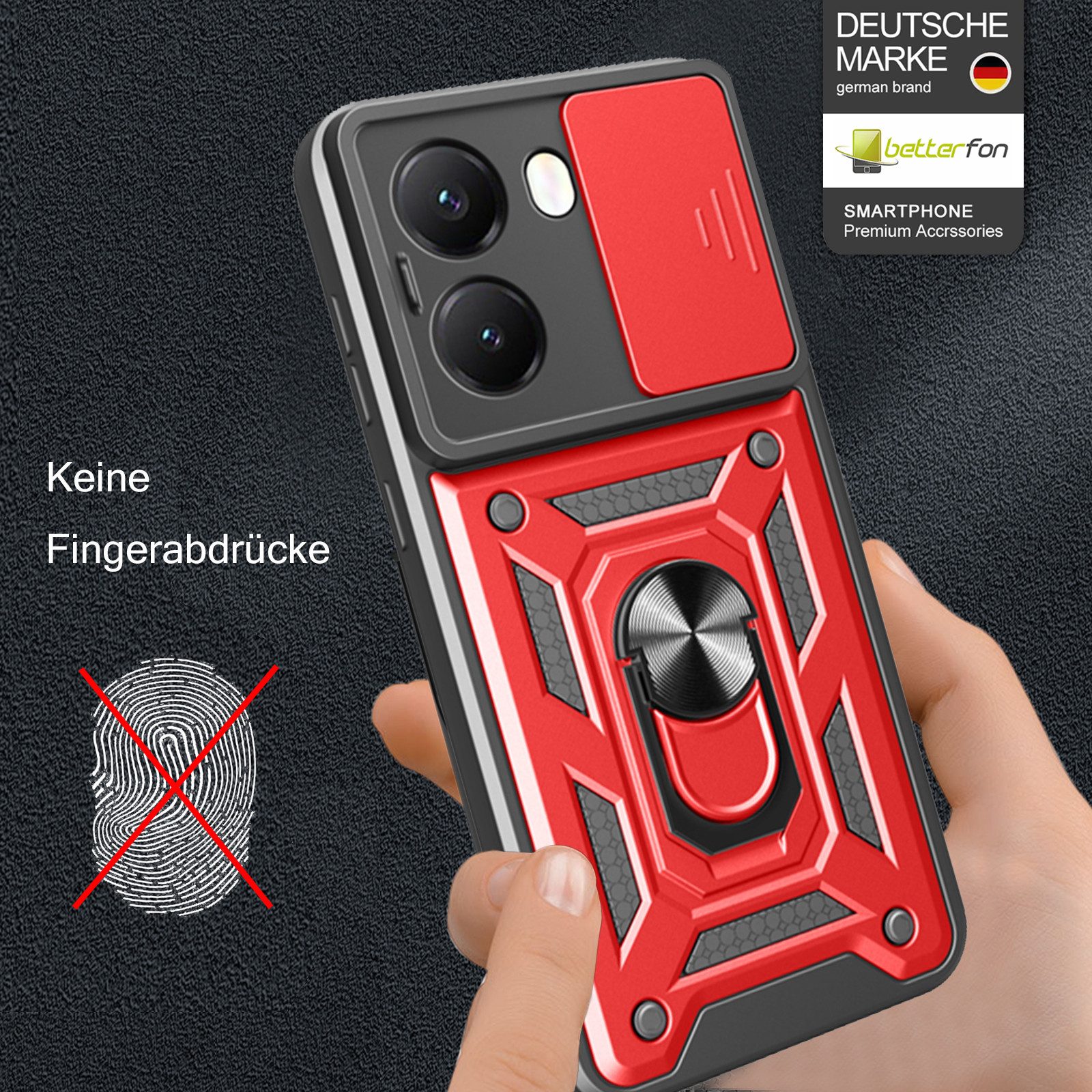 betterfon Handyhülle Panzer Hülle für Poco X7 Pro 5G Outdoor Case mit Kameraschutz, Outdoorhülle mit Ringhalter Smartstand und Silikonkern