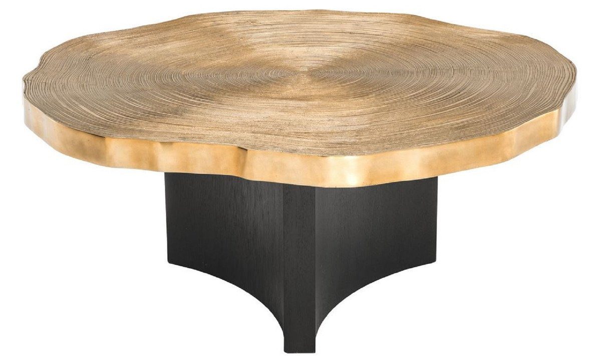- Baumscheiben Set Tischplatten Design Schwarz Couchtisch Couchtisch mit Casa Luxuriöse Wohnzimmertische Messingfarben Padrino / im Luxus