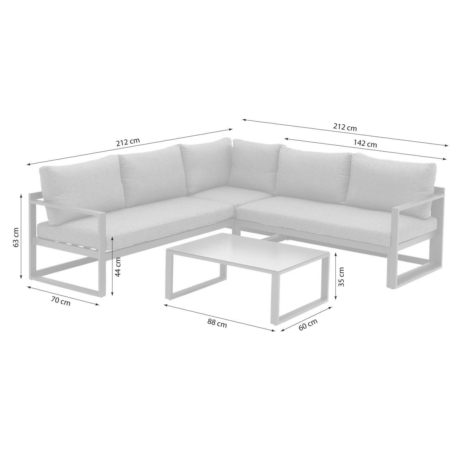 OUTLIV. Gartenlounge-Set OUTLIV. Florenz Ecklounge inkl. Loungetisch Aluminium
