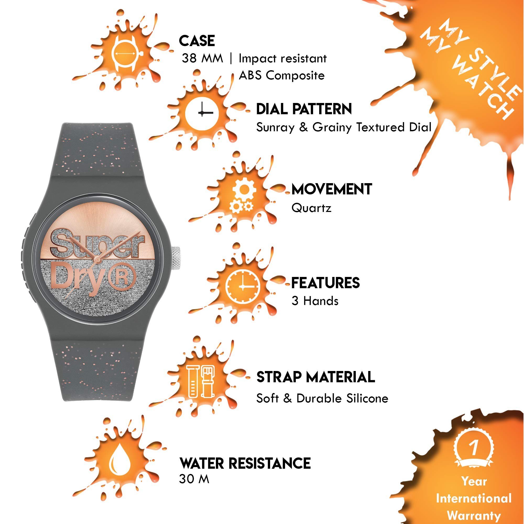 Superdry Quarzuhr Superdry Damen Analog Quarz Uhr mit Silicone Armband SYL2 günstig online kaufen
