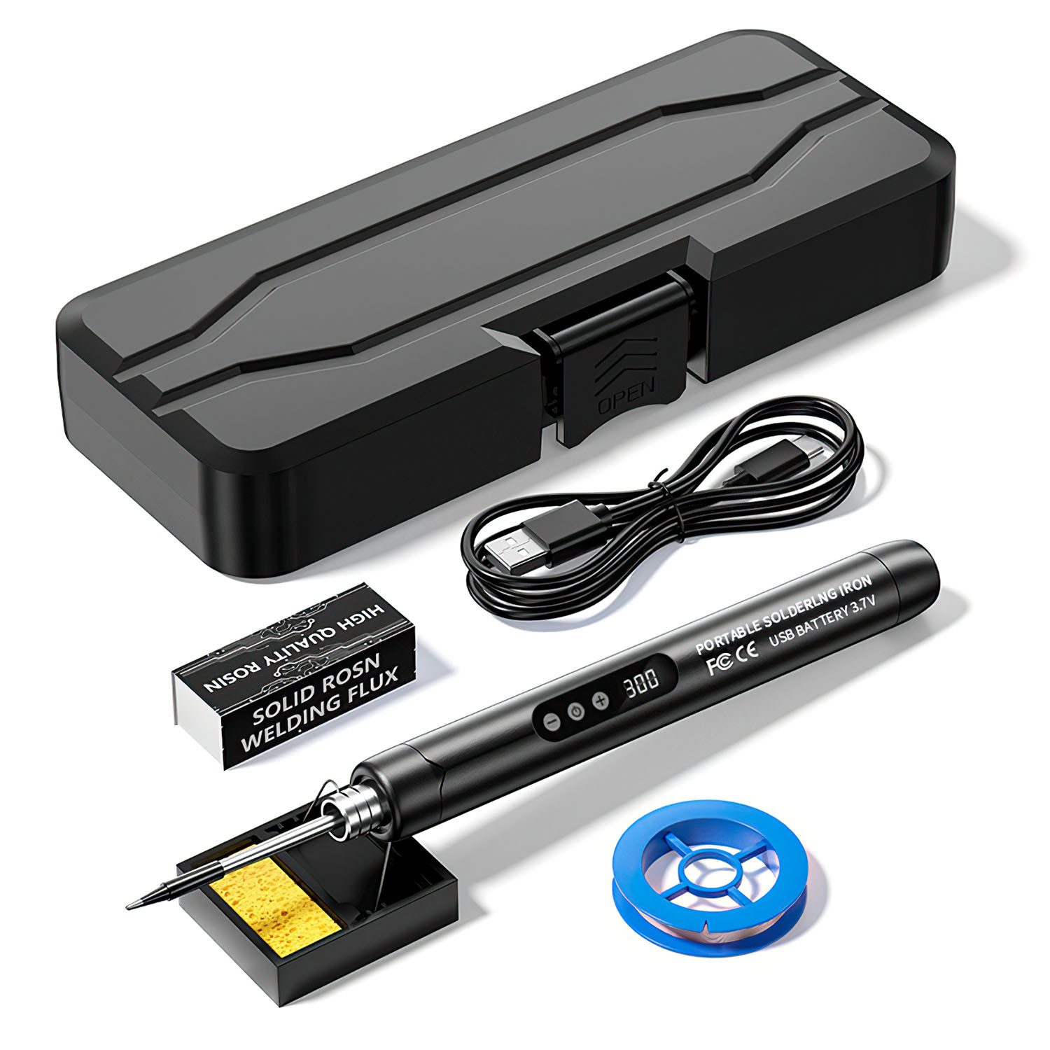 AIMAX Lötkolben Set Akku Soldering Iron Holzbrennstift Lötset, Löten Lötpistole Holz Lötgerät Soldering Kit USB Skulptur