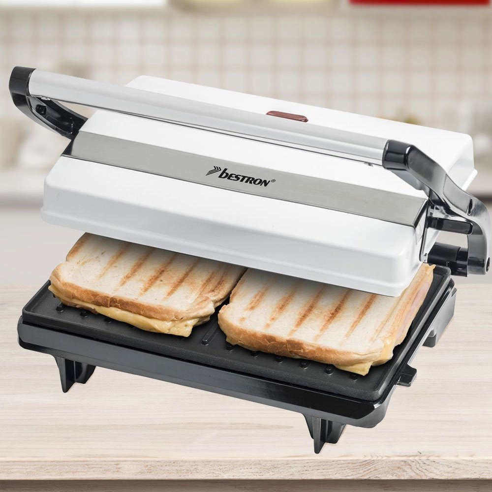 Tisch Sandwichmaker, bestron Fett-Auffangschale fettarm Maker Wärmeflächen 2 Sandwich Grill