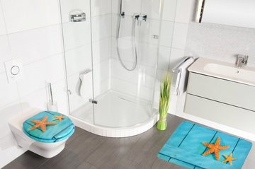 Sanilo Badaccessoire-Set Starfish, Komplett-Set, 3 tlg., bestehend aus WC-Sitz, Badteppich und Waschbeckenstöpsel