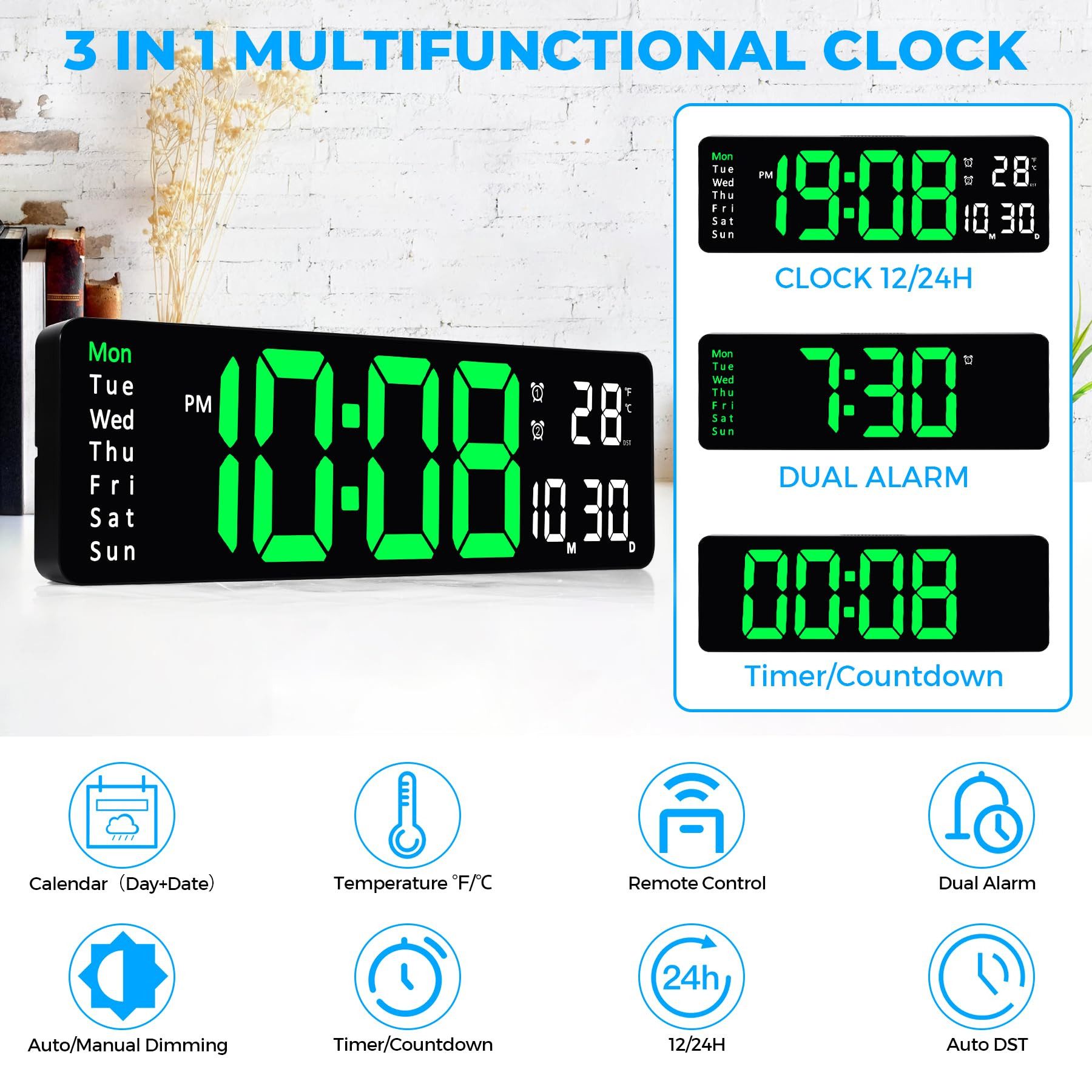 BlingBin Wecker Nachttischwecker Digitale Wanduhr mit günstig online kaufen