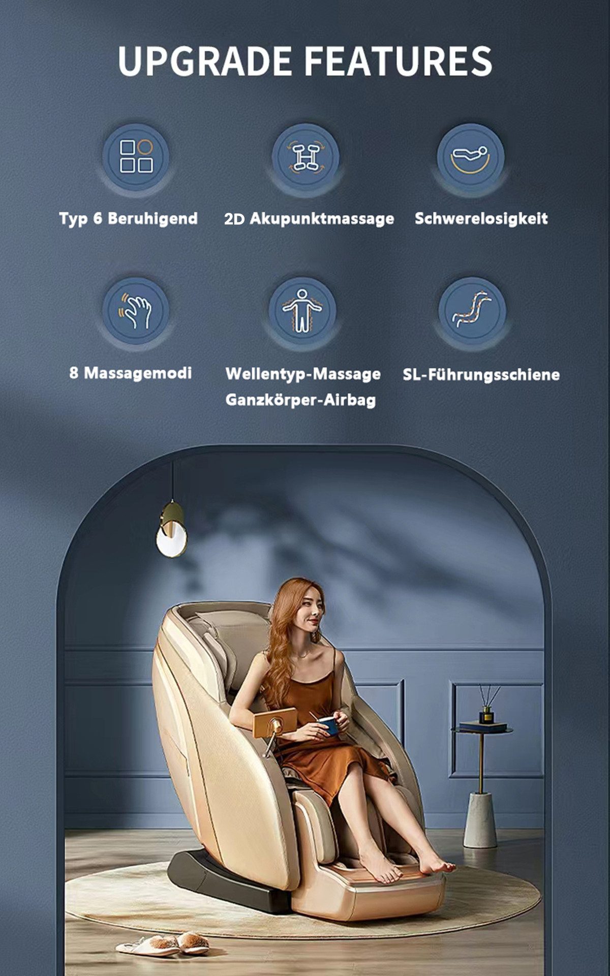 Salottini Massagesessel SOFORT LIEFERBAR Luxus 2D Massagesessel Sessel Bern Wärmefunktion (1-St), mit Relaxfunktion – Bild 3 von 5
