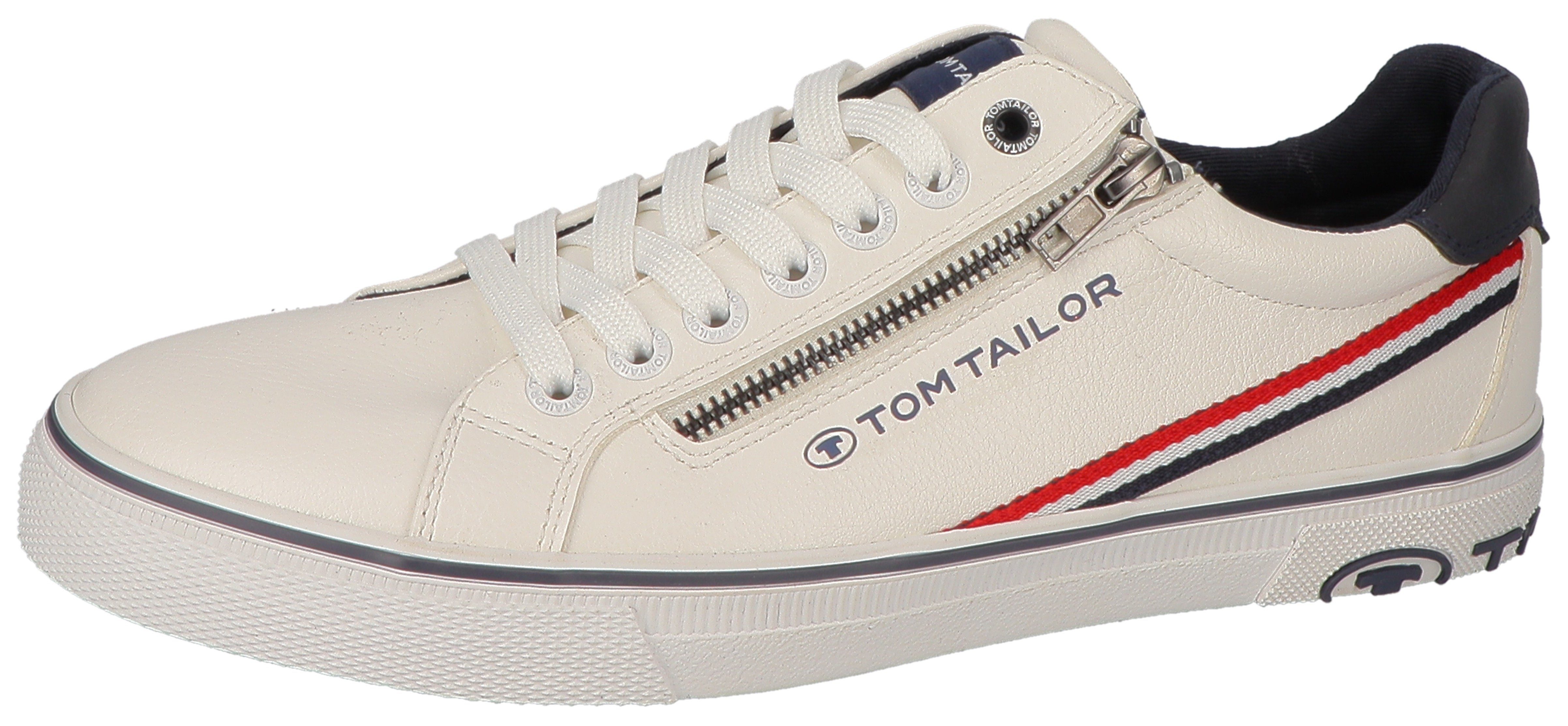 TOM TAILOR Sneaker mit Kontrastbesatz an der Ferse weiß