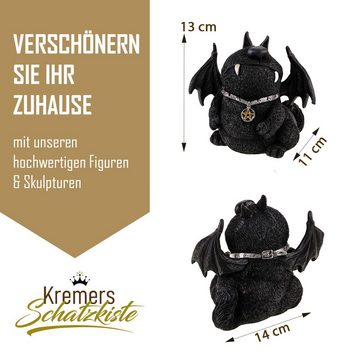 Kremers Schatzkiste Dekofigur Dicke Grinsende Katze 14cm Schwarz Gothic Dekofigur Polyrsin 14 cm