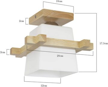 ZMH LED Pendelleuchte Holz E27 Deckenspot retro Hängelampe Esszimmer Wohnzimmer, LED wechselbar, Warmweiß