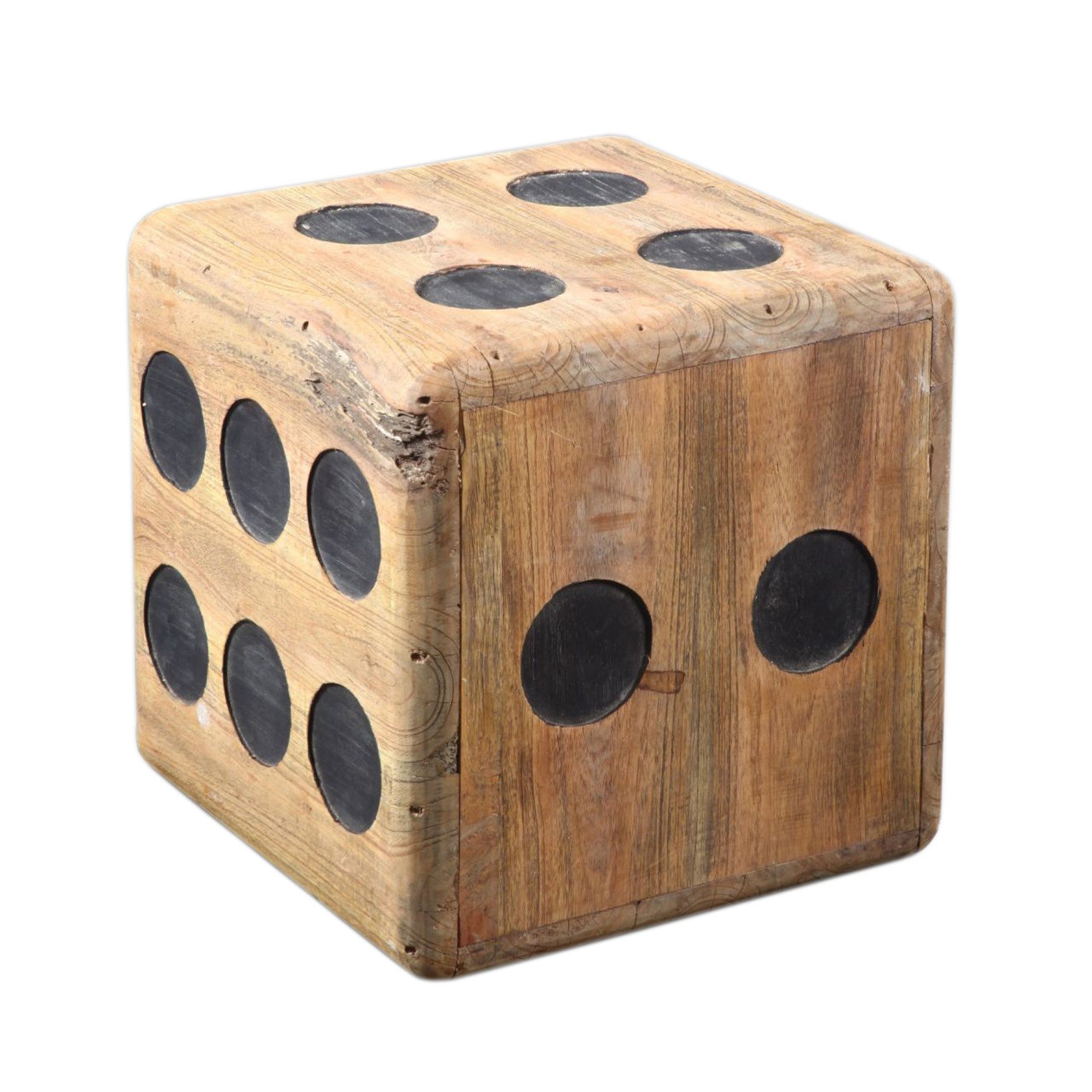 More2Home Beistelltisch als Würfel, CUBE-2, Teak-Holz natur, 40 cm