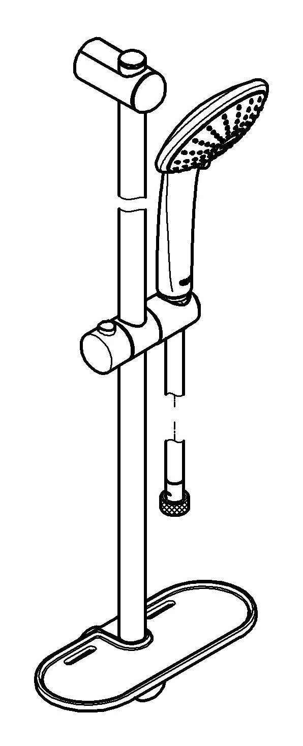 Grohe Stangenbrause-Set Euphoria 110, Höhe 62 cm, 3 Strahlart(en), Massage 600 mm