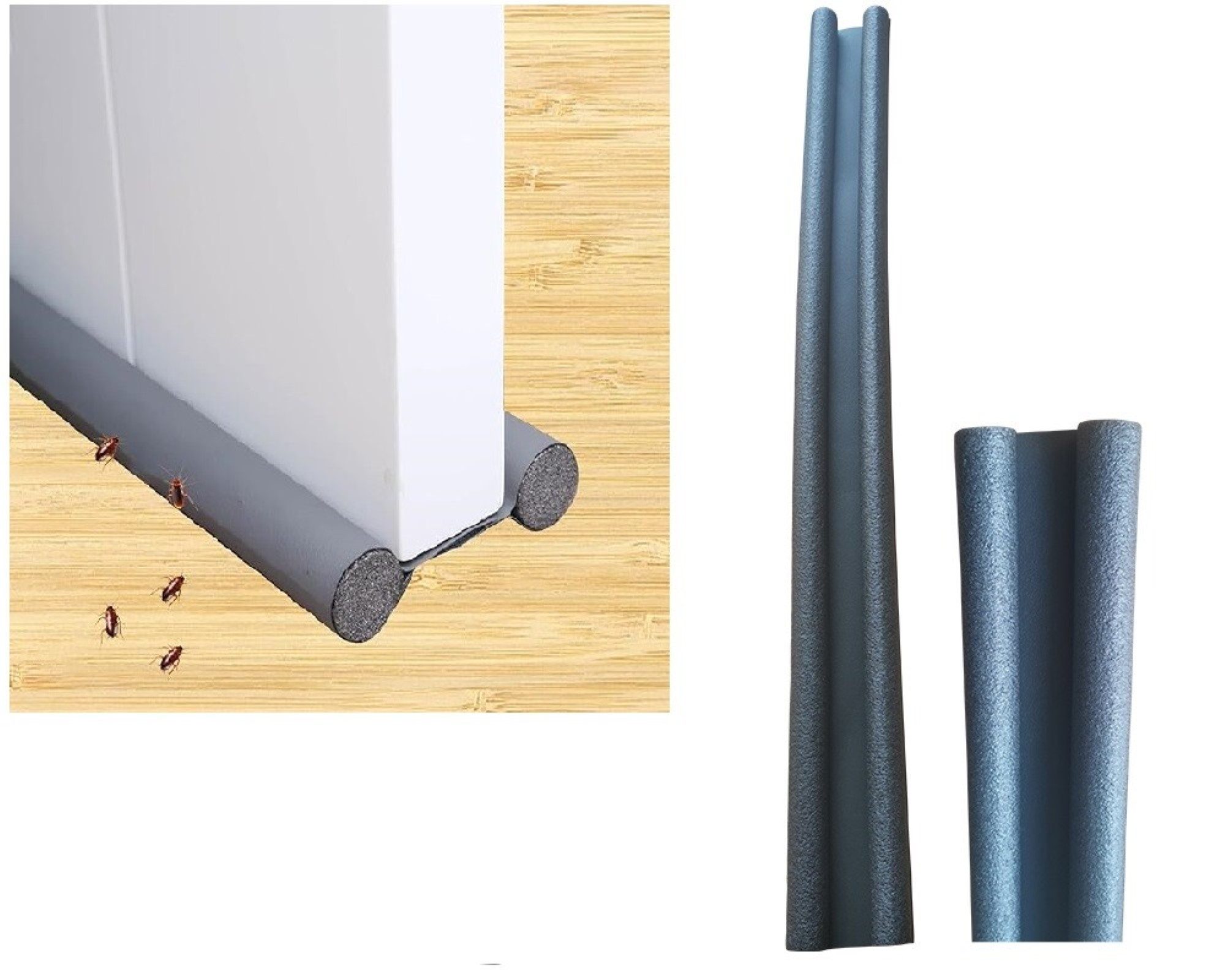 Michelino Zugluftstopper Zugluftstopper mit Doppeldichtung in Schwarz 96x3 cm, 1-tlg.