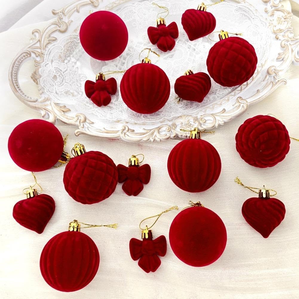 Sorvyzxn Weihnachtsbaumkugel Weihnachtsdeko Weihnachtskugeln 32-teiliges Set,Weihnachtsbaumschmuck – Bild 4 von 5