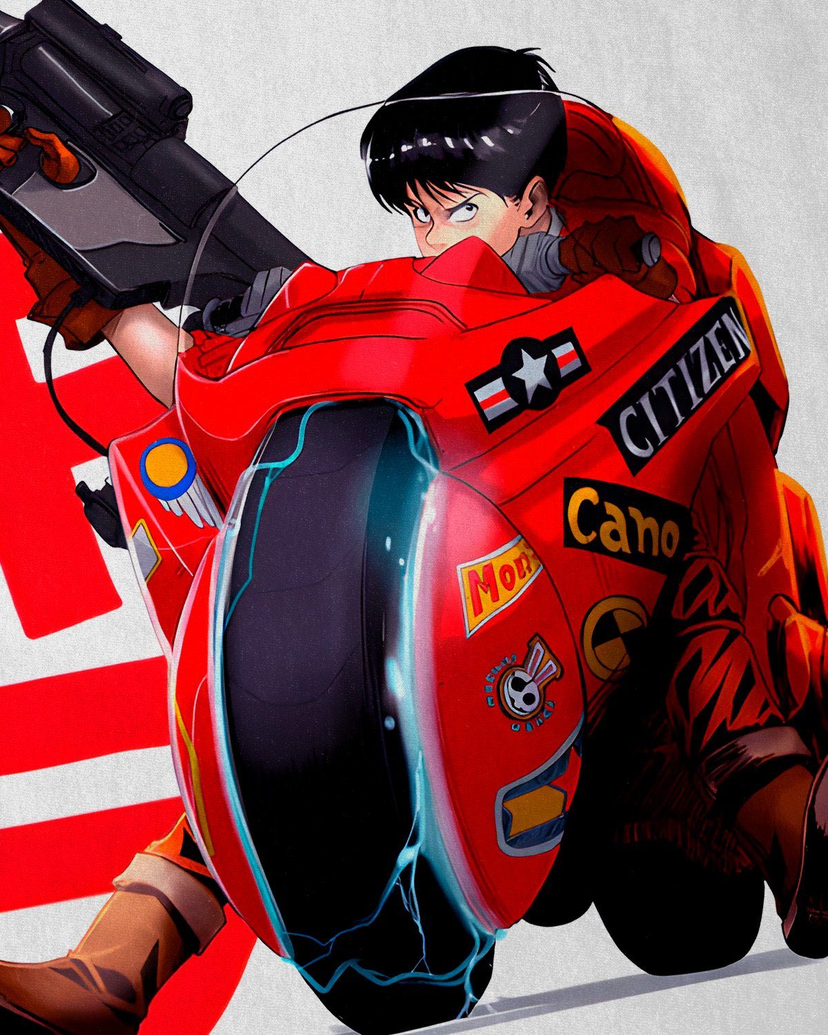 T-Shirt style3 manga Rider cosplay japan Herren anime Apocalyptic akira Print-Shirt