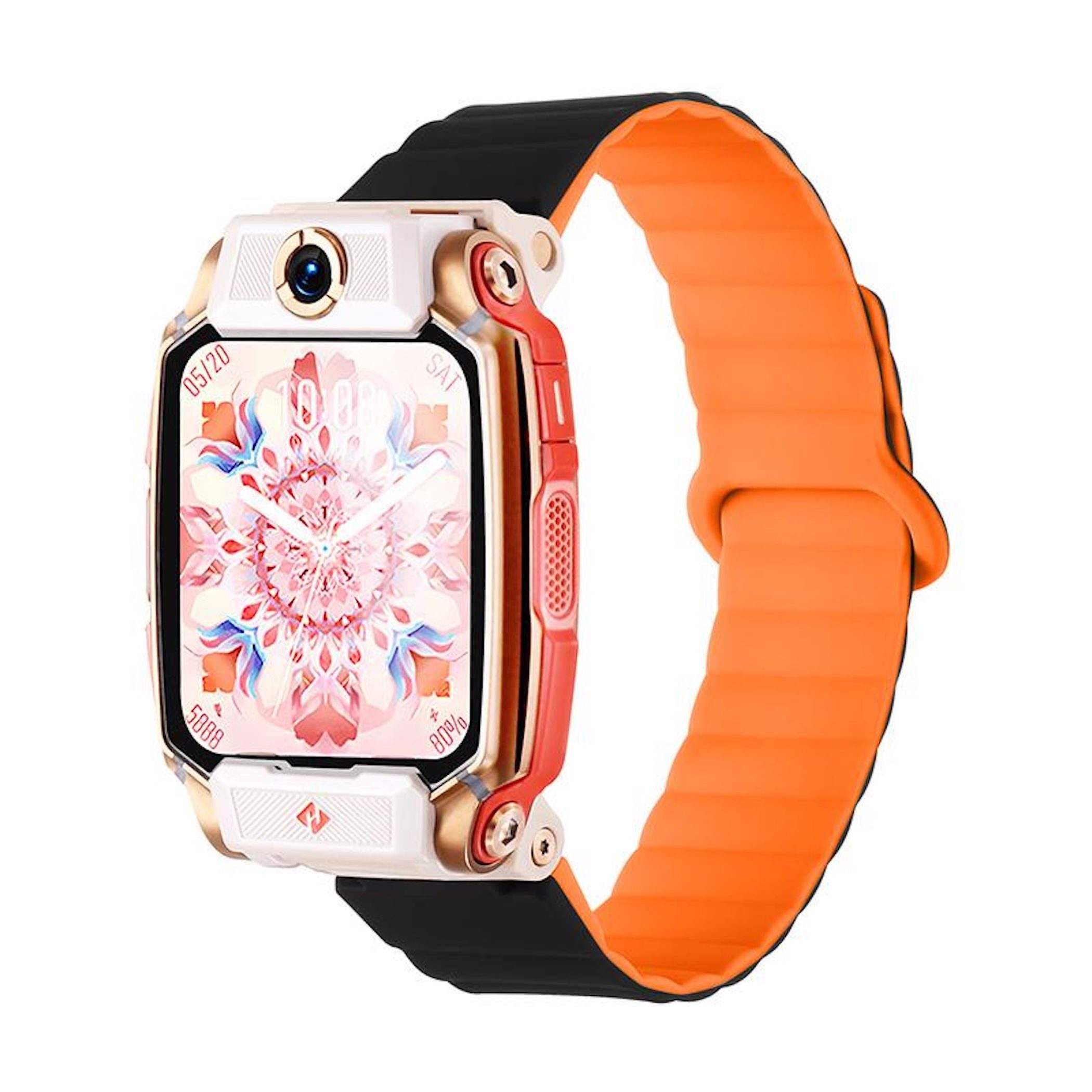 Wigento Smartwatch-Armband Für Imoo Watch Phone Series Two Color Magnetisches Silikon Armband, Magnetverschluss, zweifarbig, verstellbar
