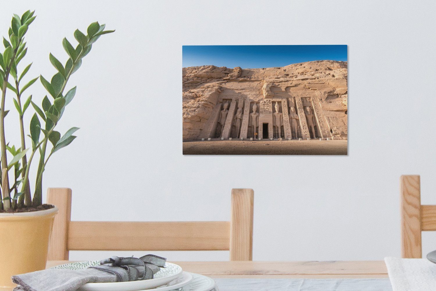 St), Ägypten, Leinwandbild 30x20 Wanddeko, Leinwandbilder, Abu von Simbel des OneMillionCanvasses® cm Nefertari-Tempels Ansicht Aufhängefertig, in (1 Wandbild