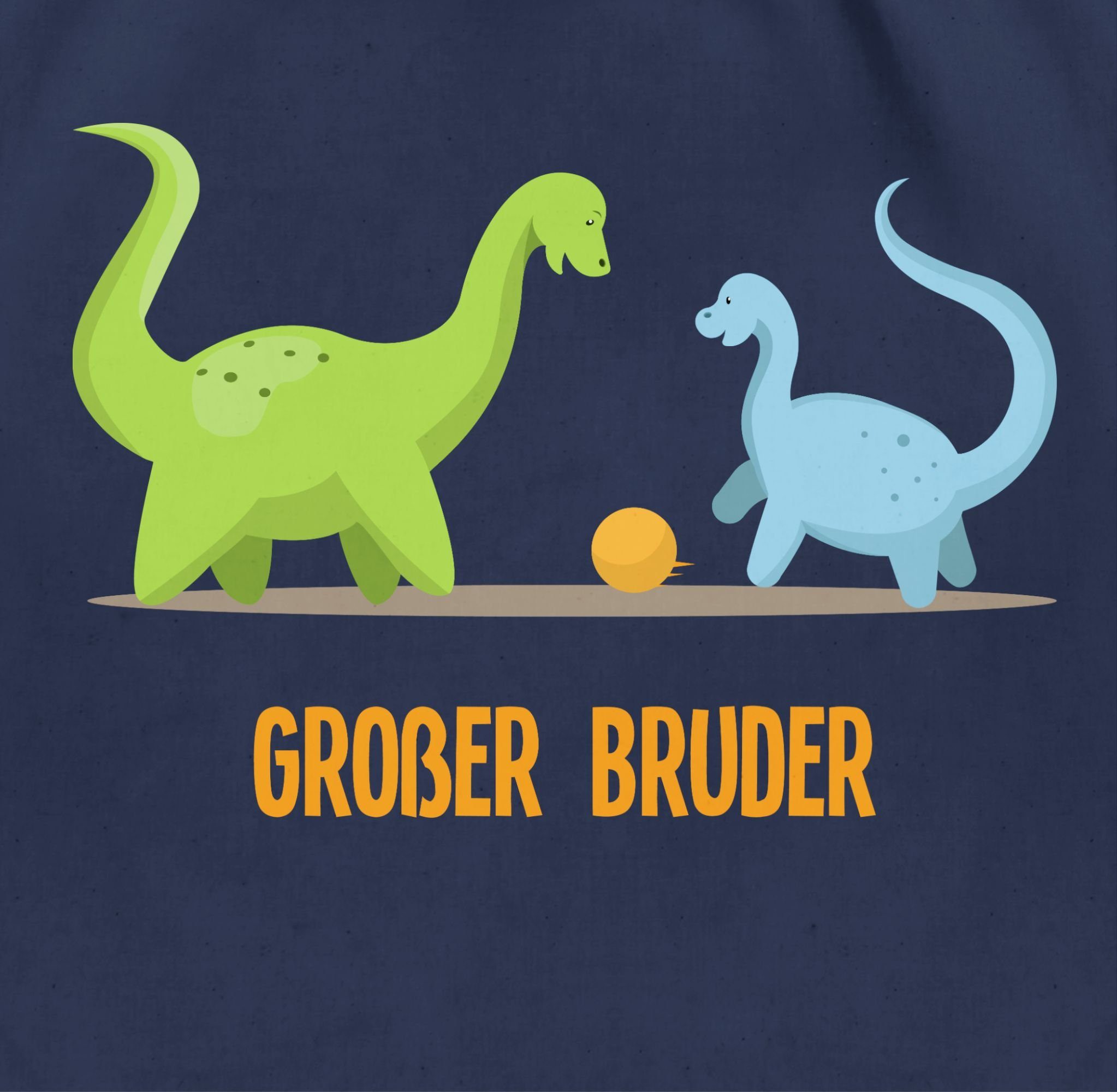 Bruder Großer Navy Dinosaurier, Turnbeutel Bruder Blau 3 Großer Shirtracer